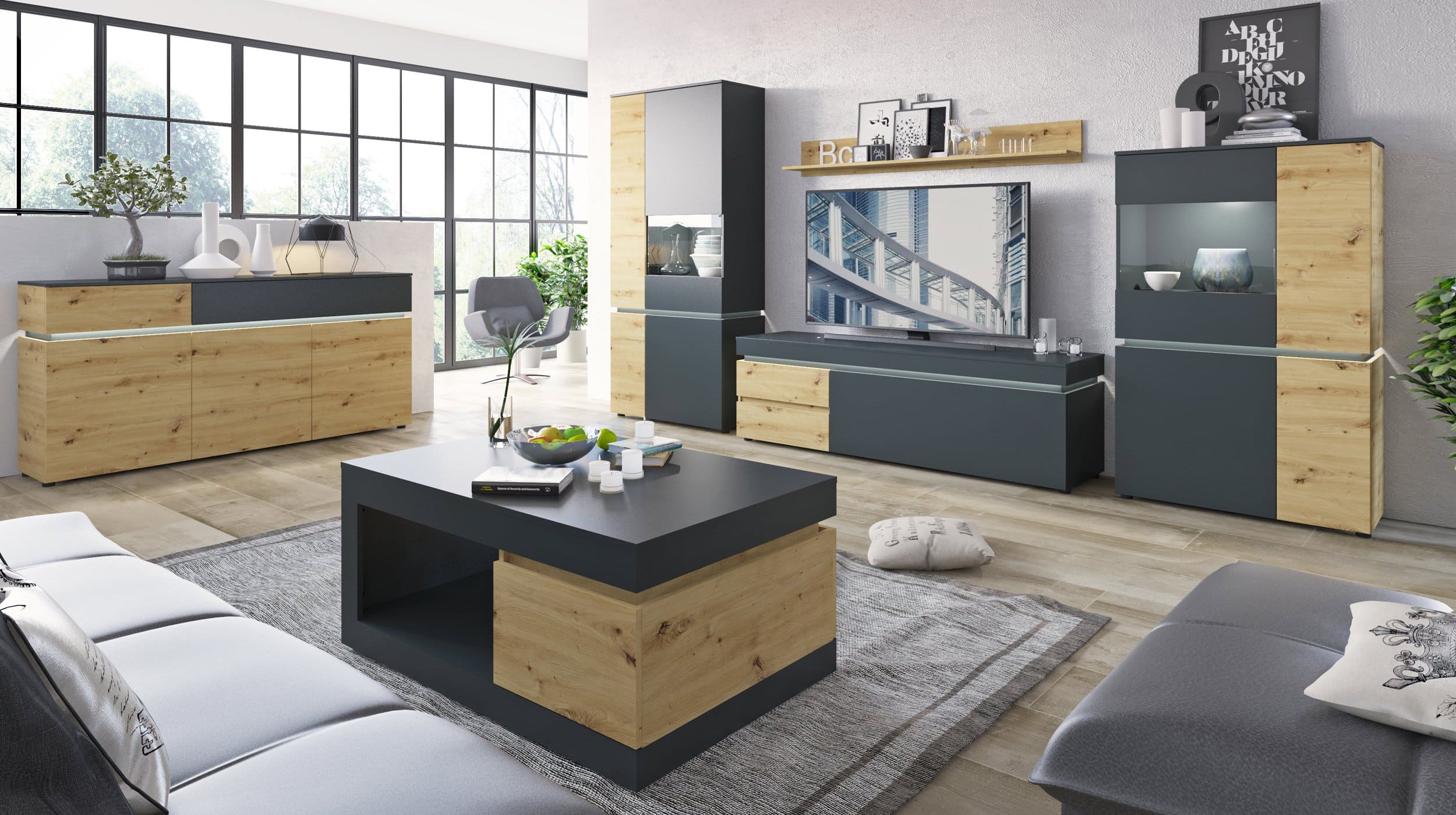 Wandboard Artisan Eiche 160 cm - LUCI
