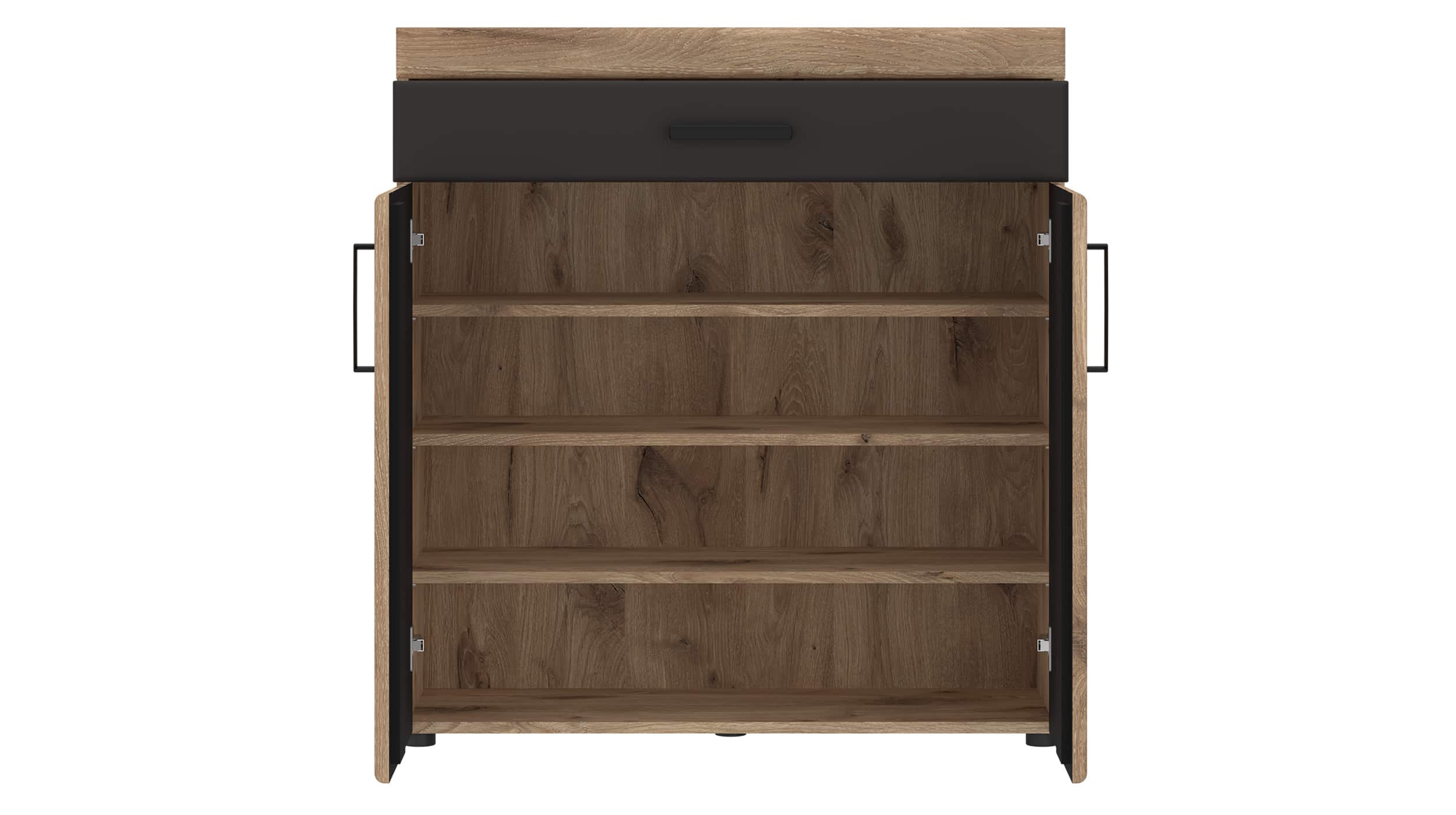 Schuhschrank Viking Eiche - grau 93 x 100 cm - GRANO