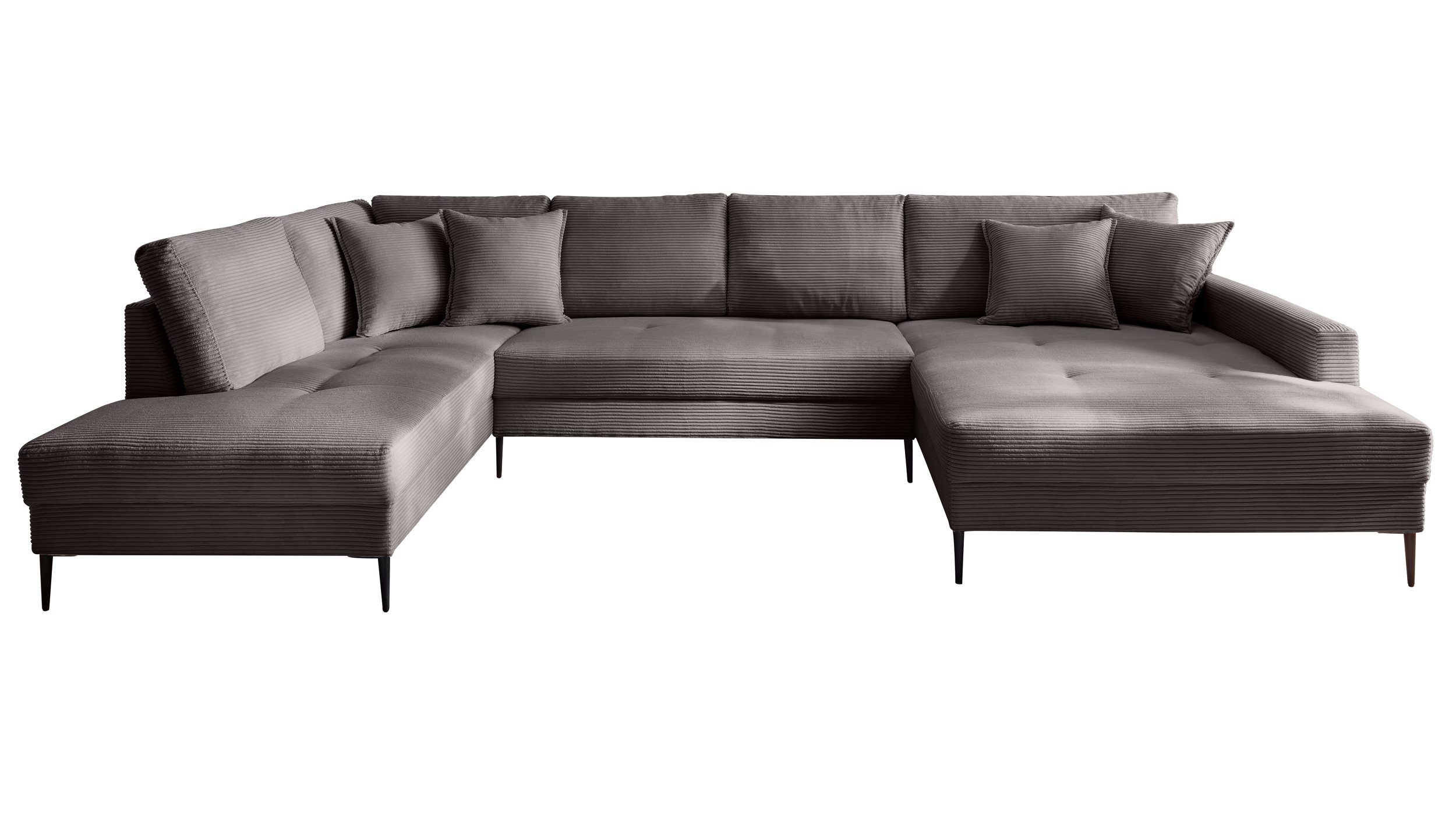 Wohnlandschaft Cord dunkelgrau - 360 cm - SUMMER Wohnlandschaft Cord dunkelgrau - 360 cm - SUMMER