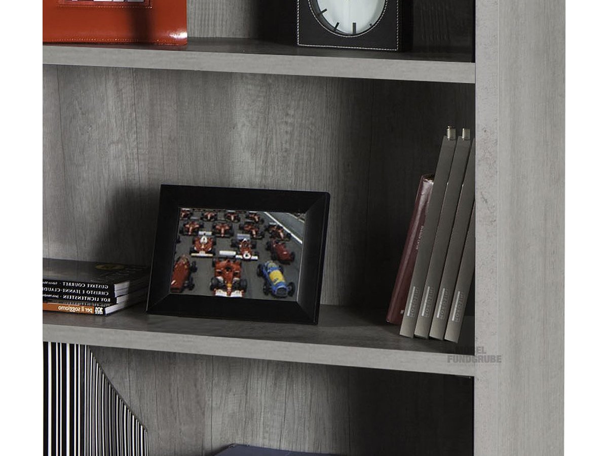 Bücherregal Betonoptik 82 cm x 217 cm - 5 Böden - DISEGNO