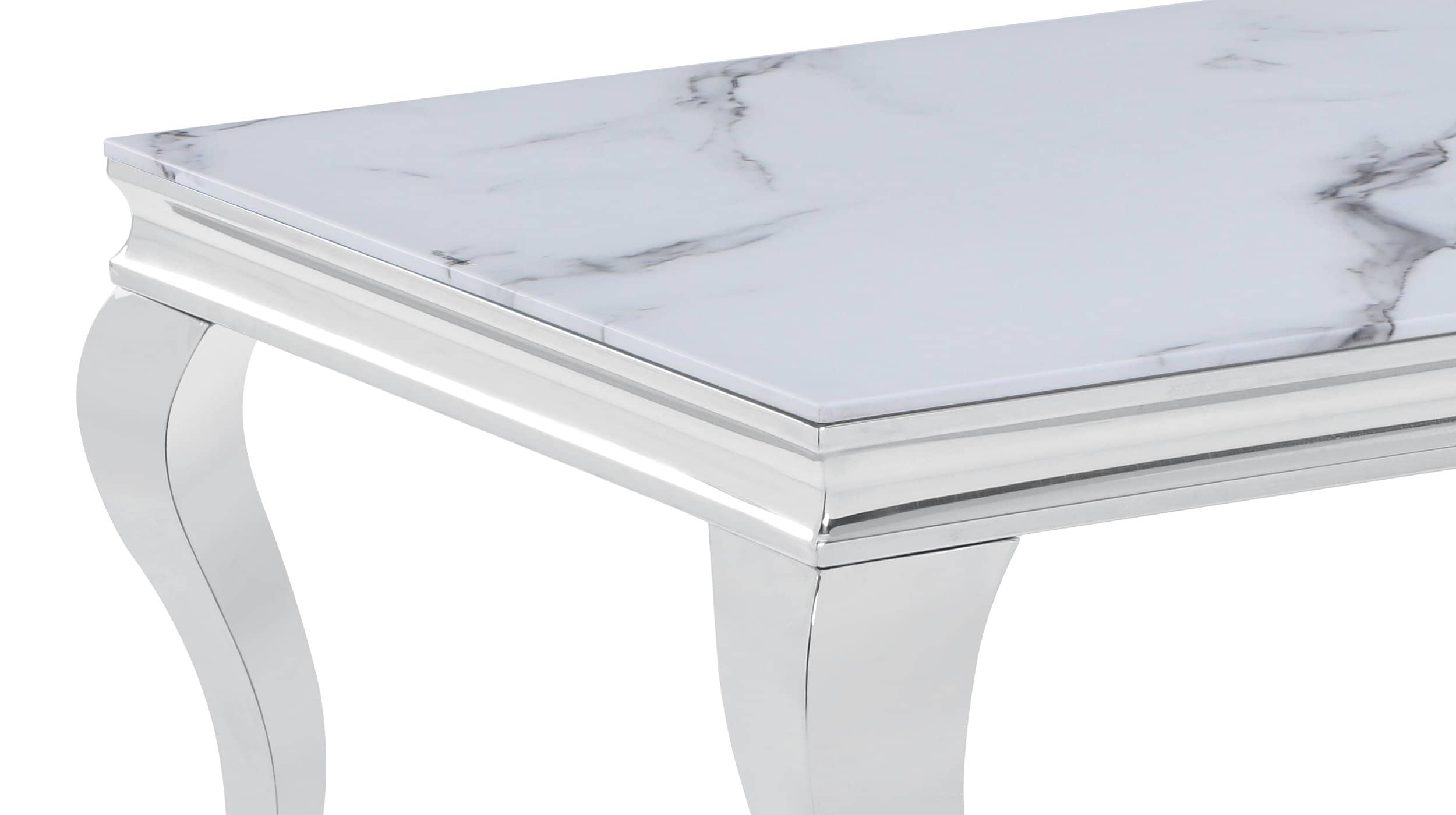 Couchtisch Glasplatte Marmor Optik 115 x 65 cm - BELKA 