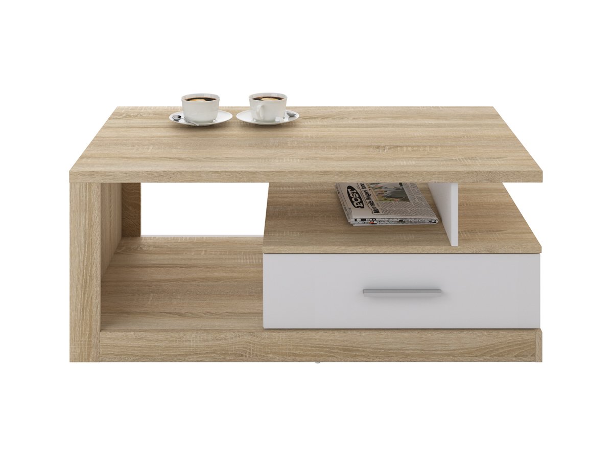 Couchtisch Sonoma Eiche weiß - 110 cm - IGUAN Couchtisch Sonoma Eiche weiß - 110 cm - IGUAN