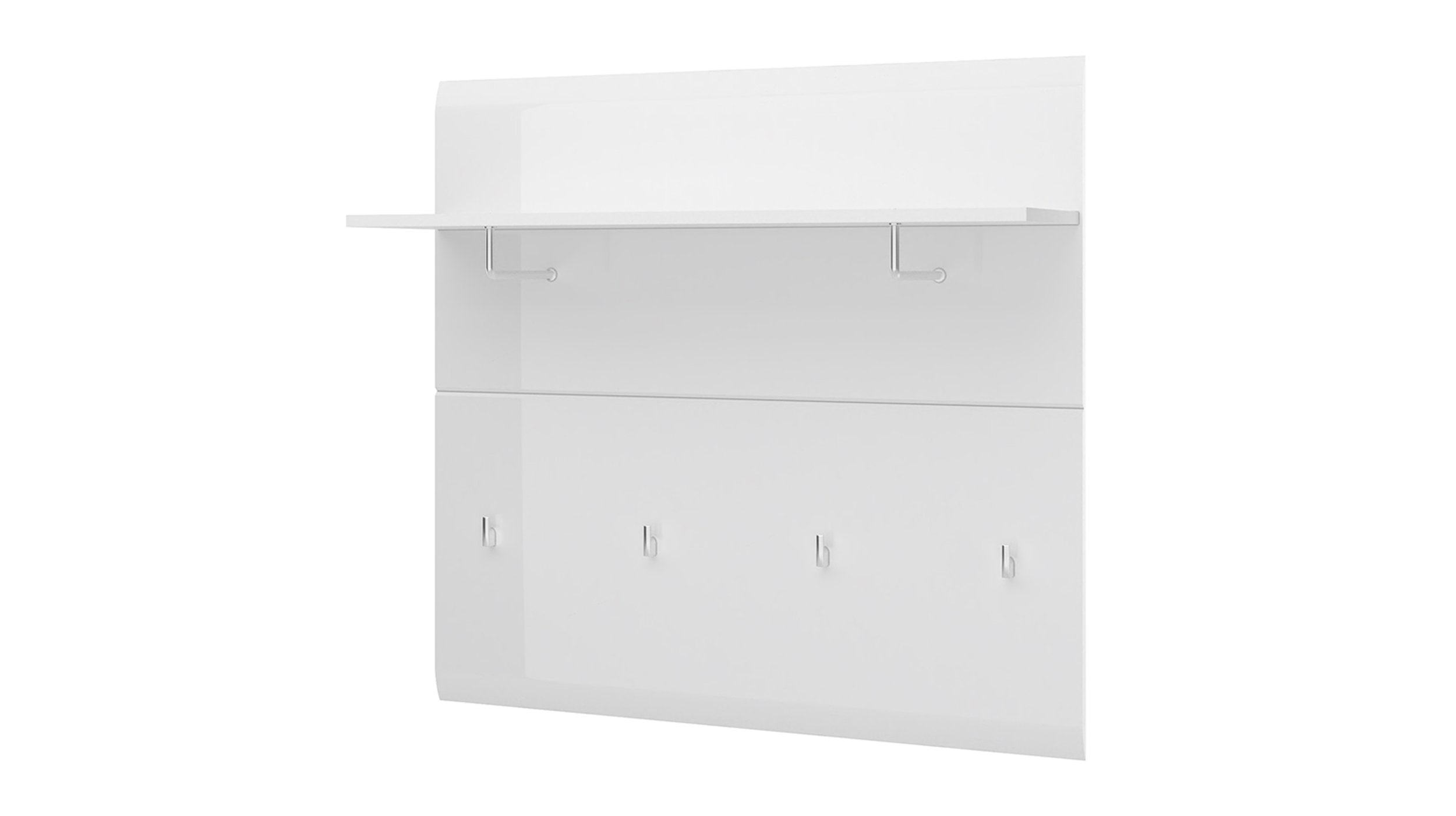 Wandgarderobe Paneel weiß hochglanz 96 cm - MERANO Wandgarderobe Paneel weiß hochglanz Breite 96 cm - MERANO