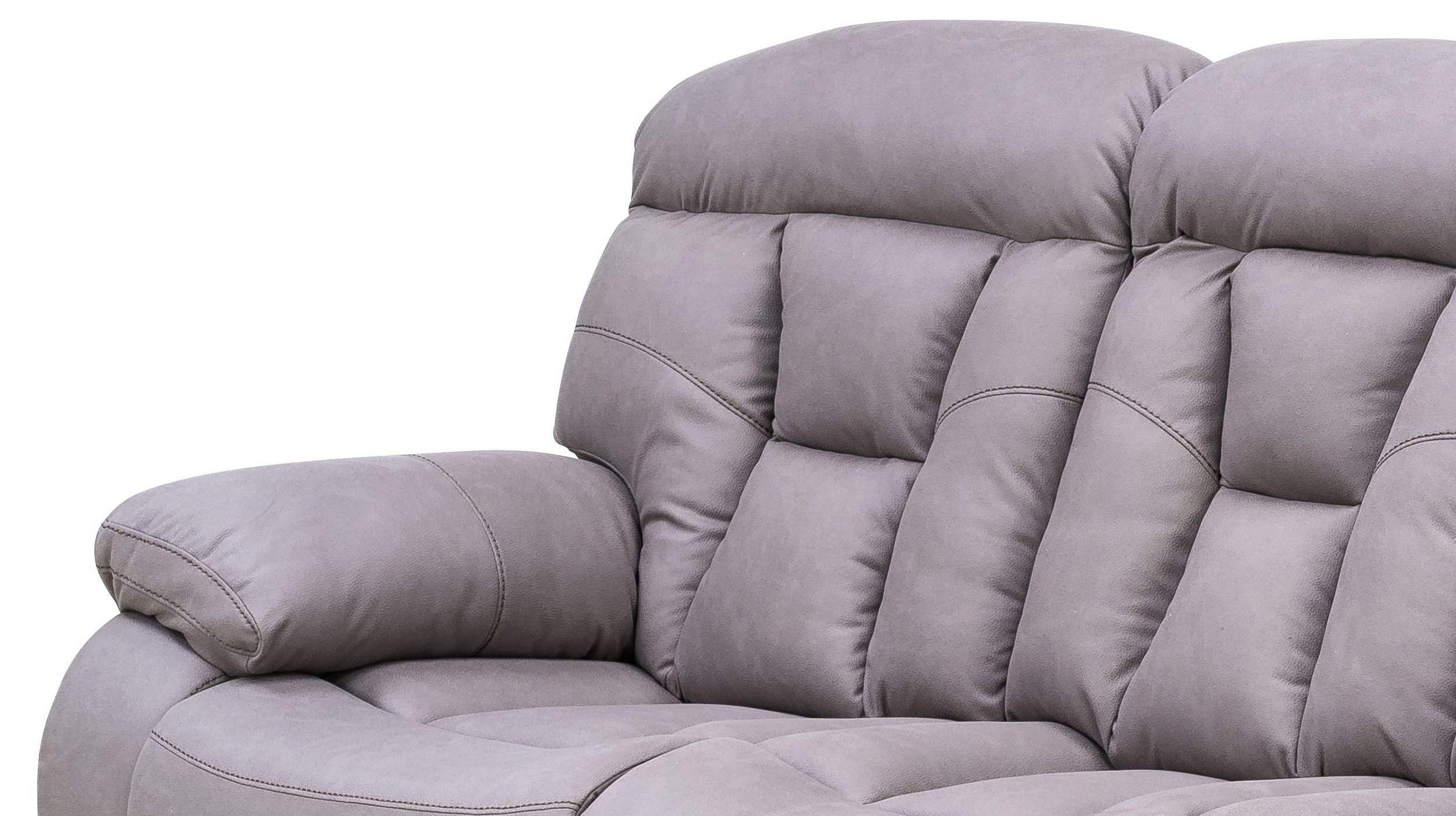 Einzelsofa Microfaser grau 213 cm - Relaxfunktion - SABINO
