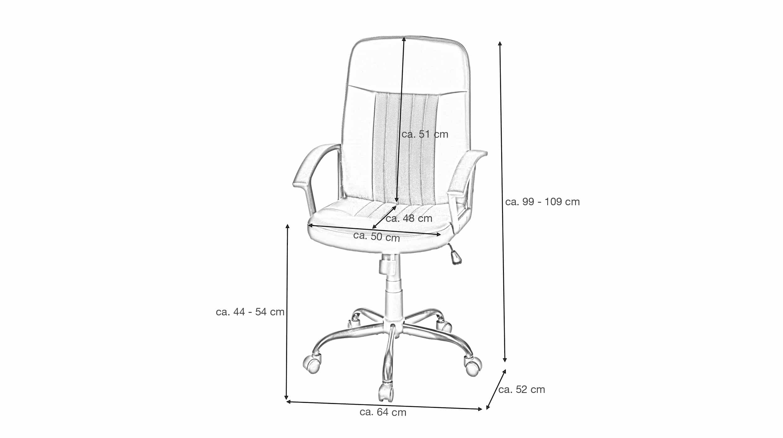 Chefsessel Drehstuhl schwarz Lederlook - JOOS
