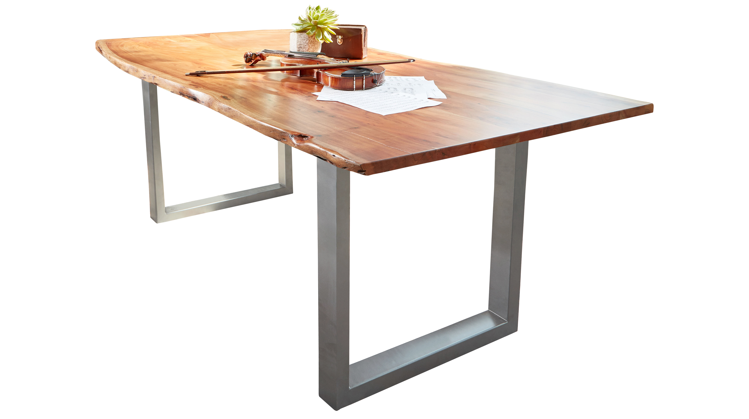 Esstisch Baumkantentisch 160 x 90 cm Akazie massiv - AGRA Esstisch Baumkantentisch 160 x 90 cm Akazie massiv - AGRA