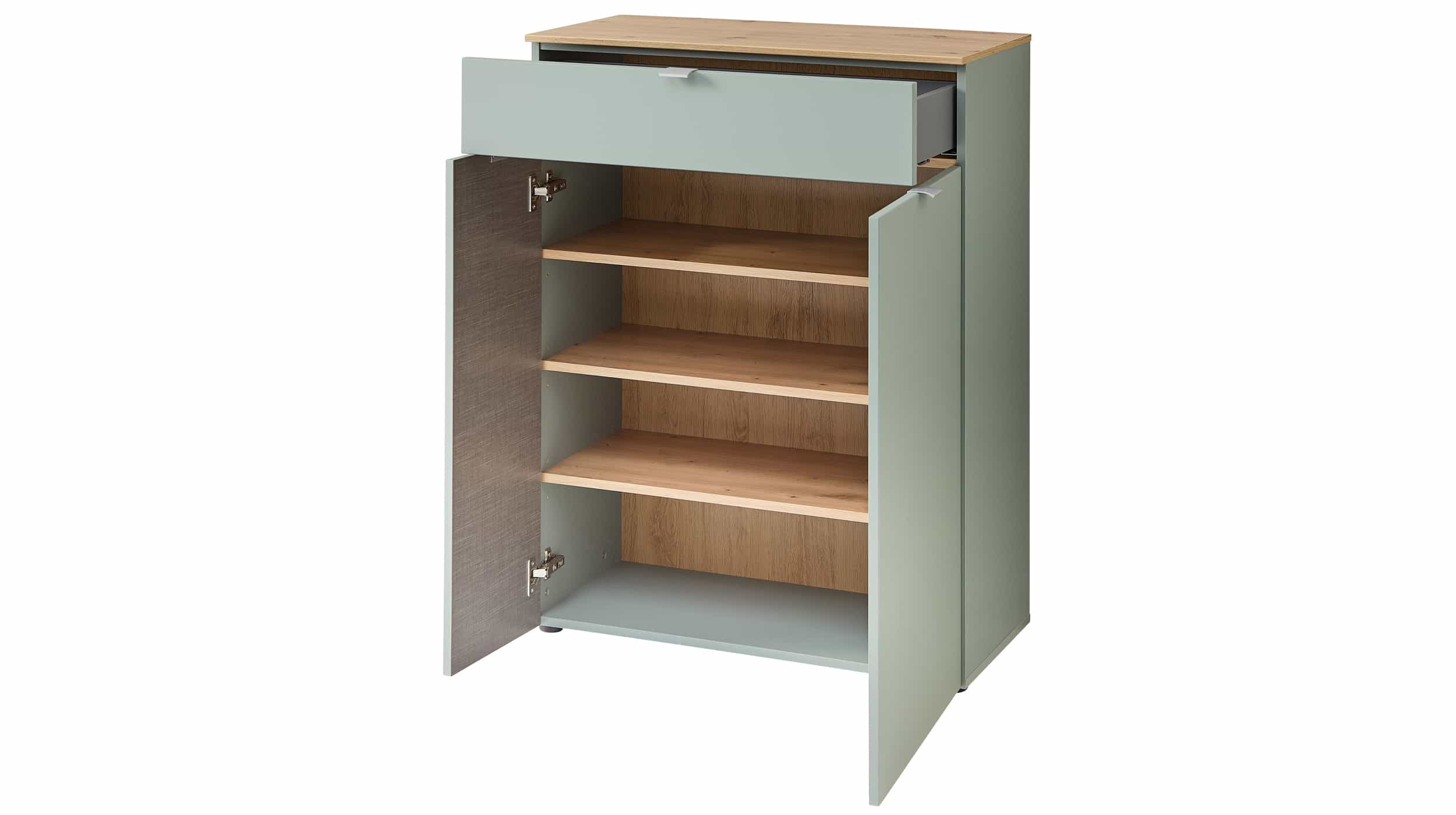 Schuhschrank grün - Artisan Eiche 78 x 103 cm - BARI
