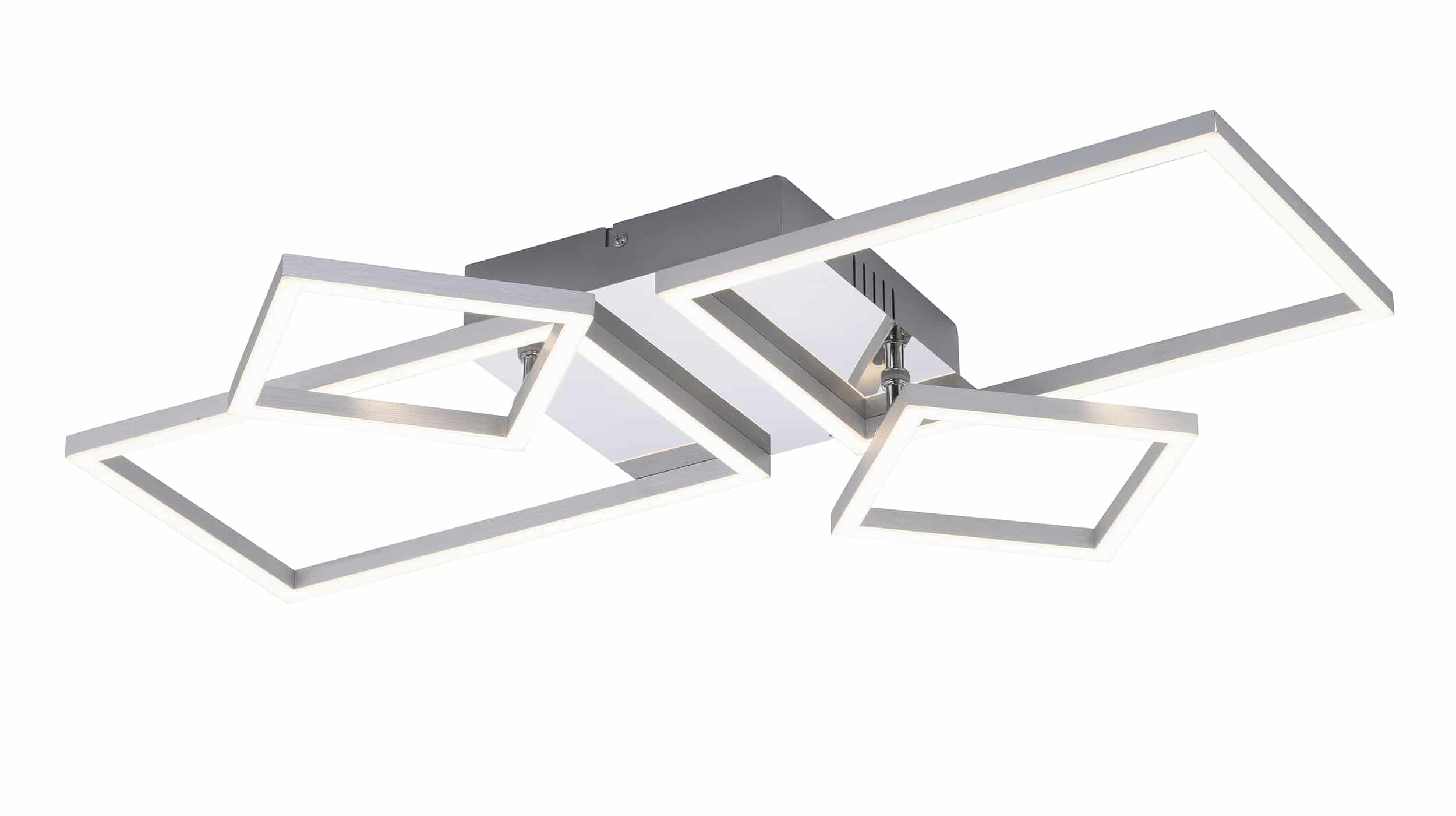 Deckenleuchte stahlfarben 65 x 8 cm 4 LED Paneele drehbar - IVEN Deckenleuchte stahl 65 x 8 cm 4 LED Paneele drehbar - IVEN