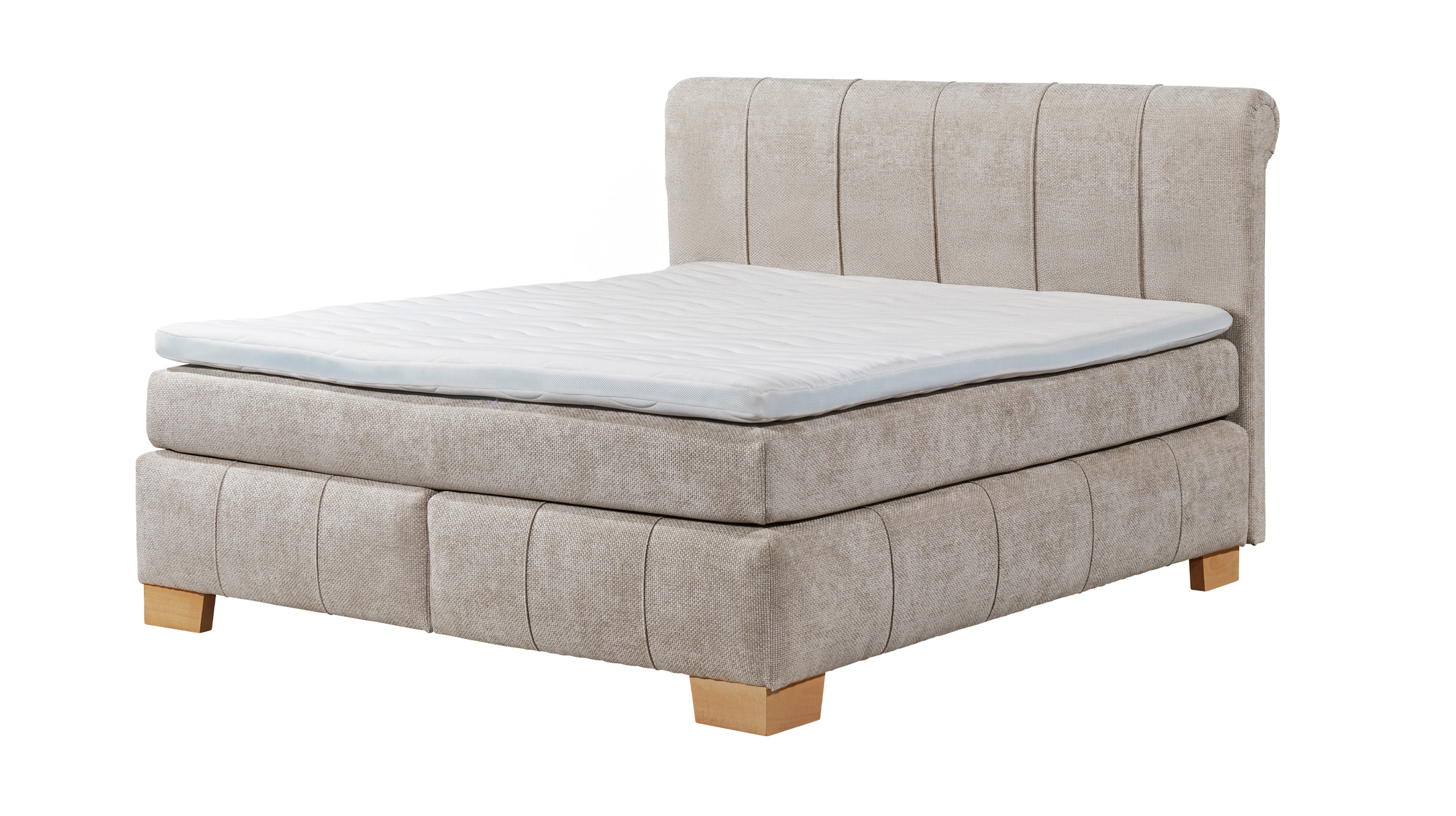 Boxspringbett 180 x 200 cm grau Webstoff - AVELINO Boxspringbett 180 x 200 cm grau Webstoff - AVELINO