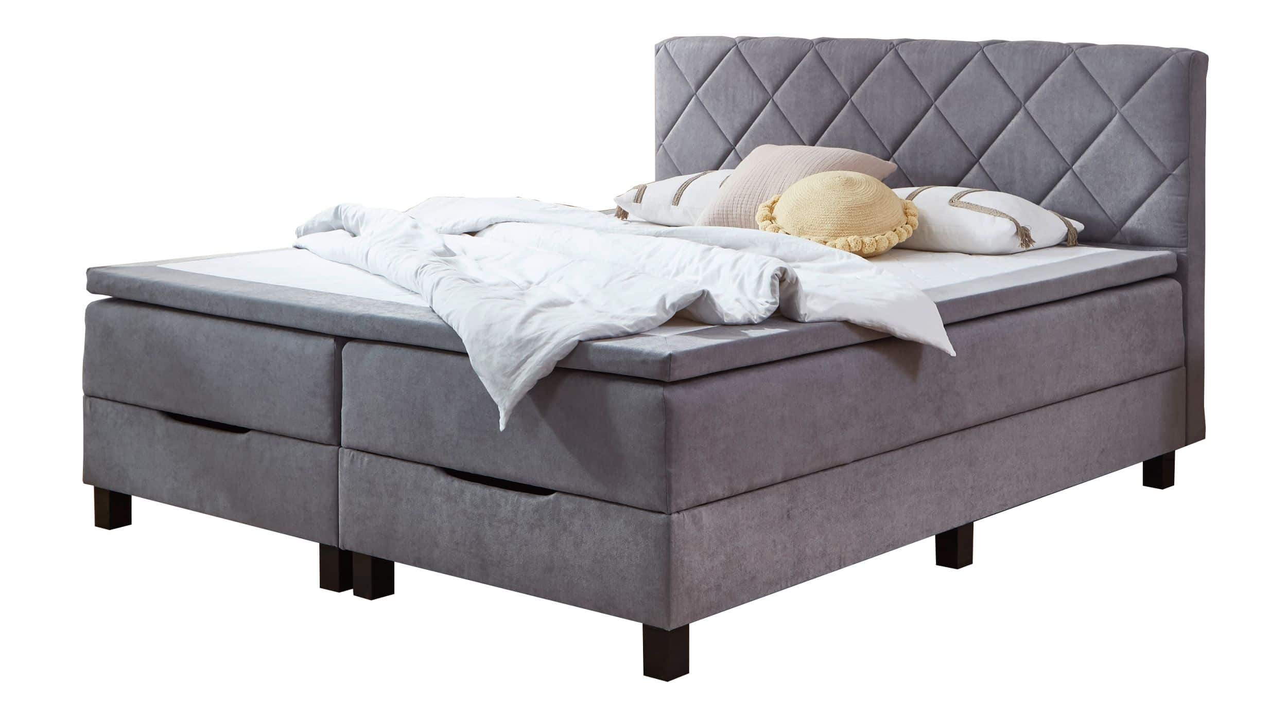 Boxbett 180 x 200 cm grau mit Bettkasten - JEFF Boxbett 180 x 200 cm grau mit Bettkasten - JEFF