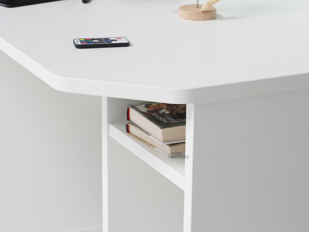 Gaming Tisch Computerschreibtisch 160 cm weiß - LED - TEZAUR
