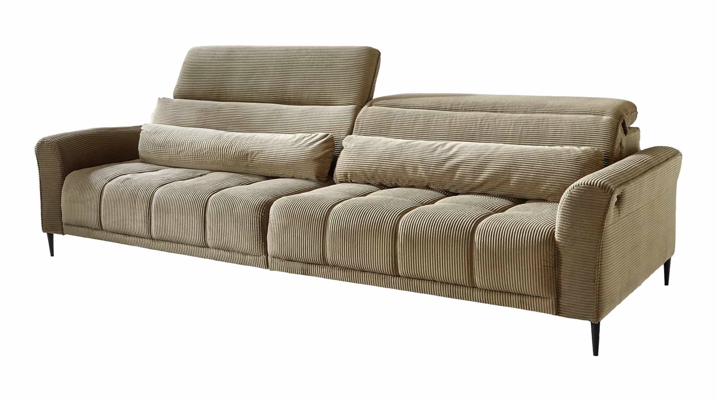 Big Sofa Cord grün - 280 cm - Nosagunterfederung - LOGAN Big Sofa 280 cm grün Cordbezug Nosagfederung - LOGAN