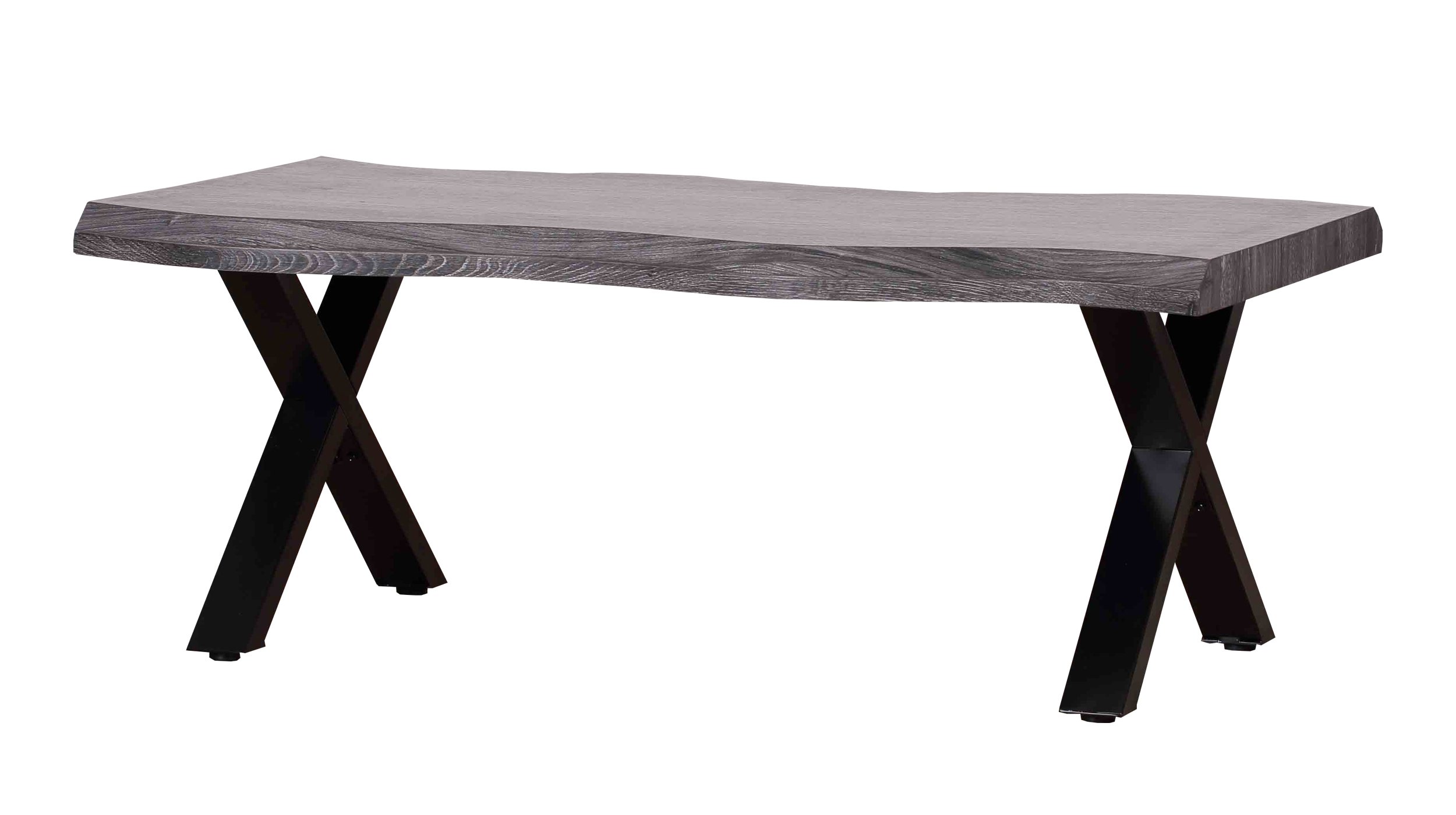 Couchtisch Baumkantentisch 110 cm Wildeiche grau - GERD