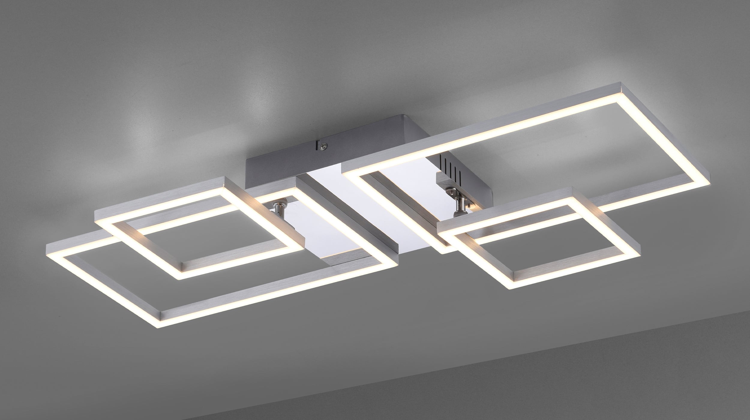 Deckenleuchte stahl 65 x 8 cm 4 LED Paneele drehbar - IVEN