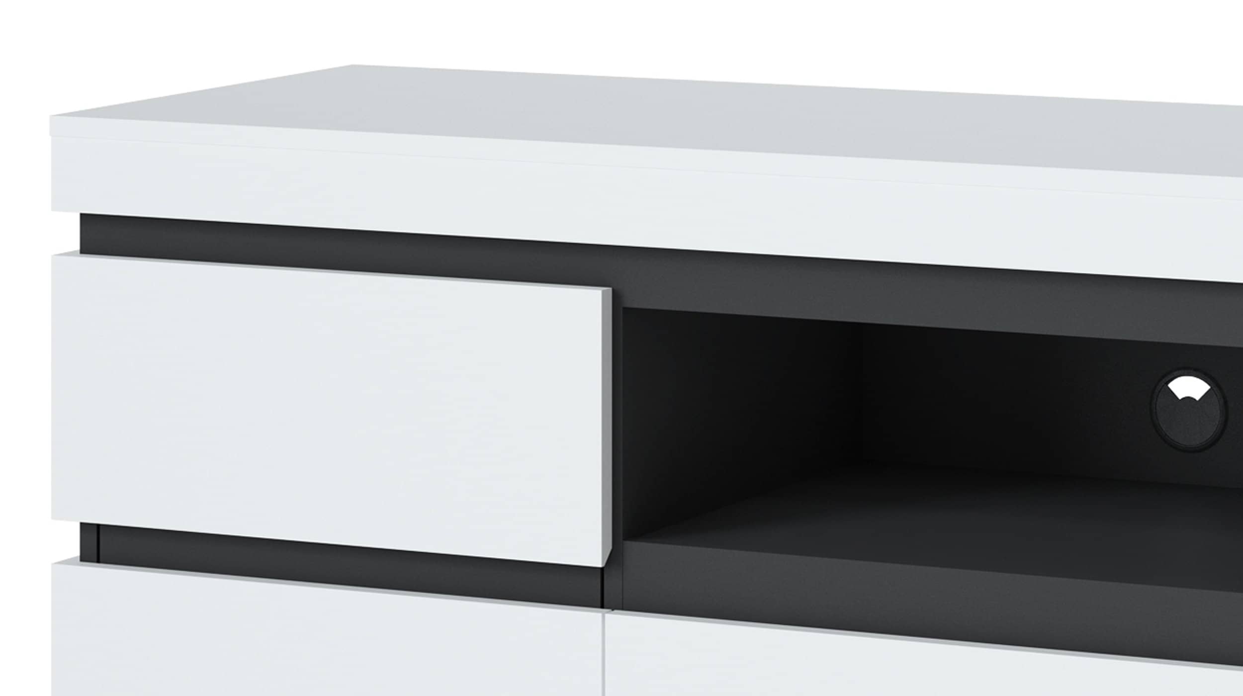 TV - Lowboard alpinweiß anthrazit 161 cm - CAMPANIA
