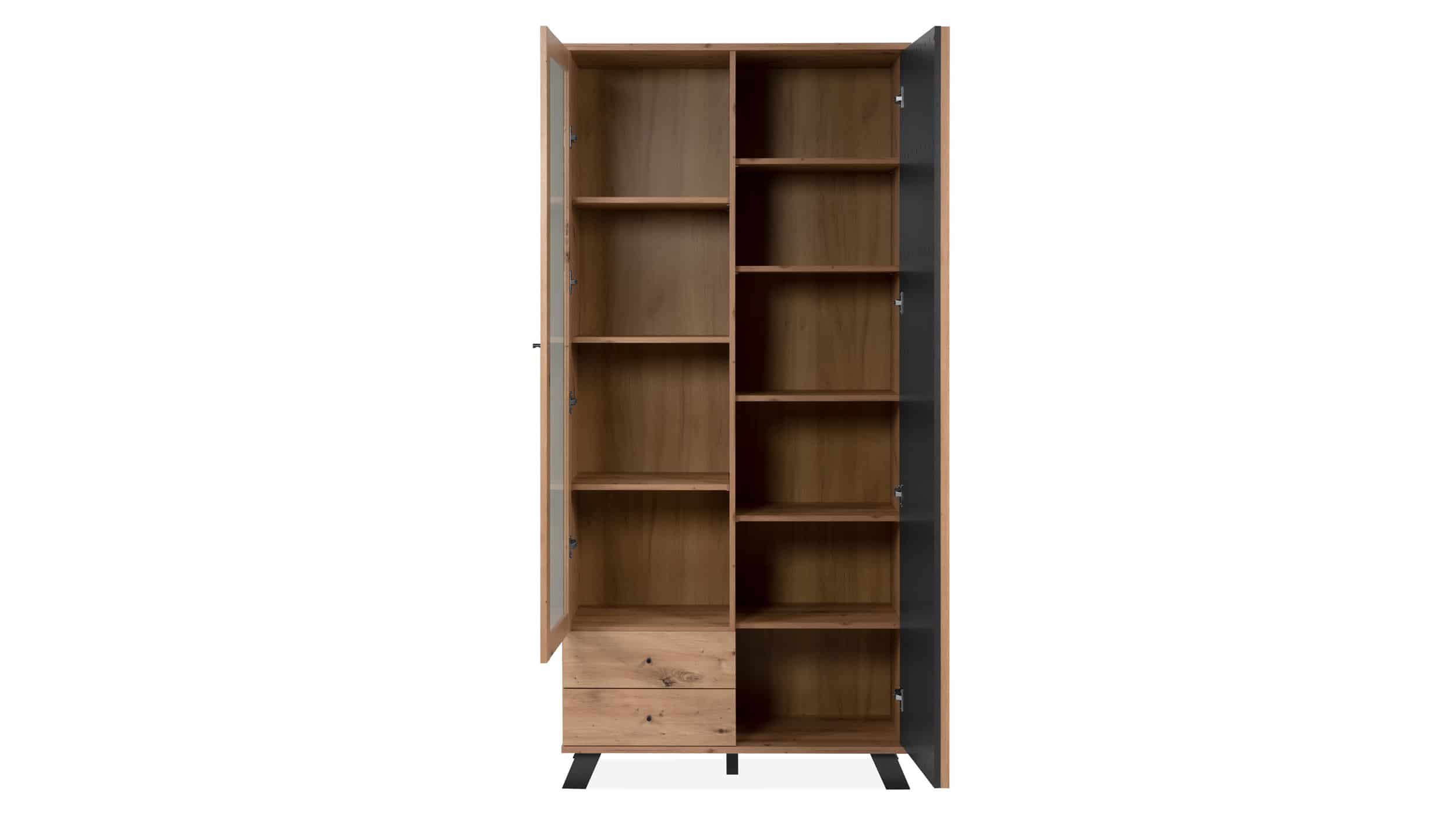 Vitrine Artisan Eiche - anthrazit 198 cm - MEDAN
