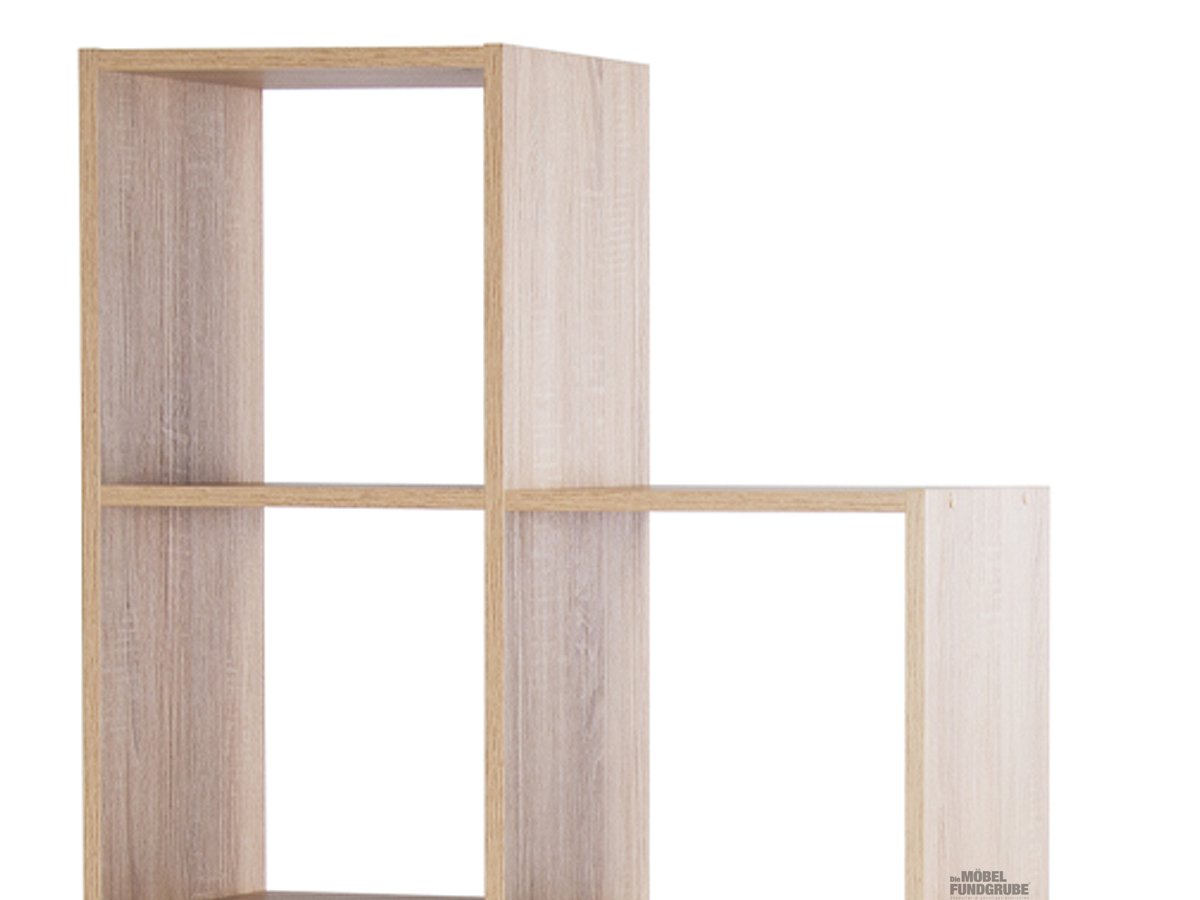 Raumteiler Regal  Sägerau Eiche 155x156 cm - 10 Fächer - BERGAMO
