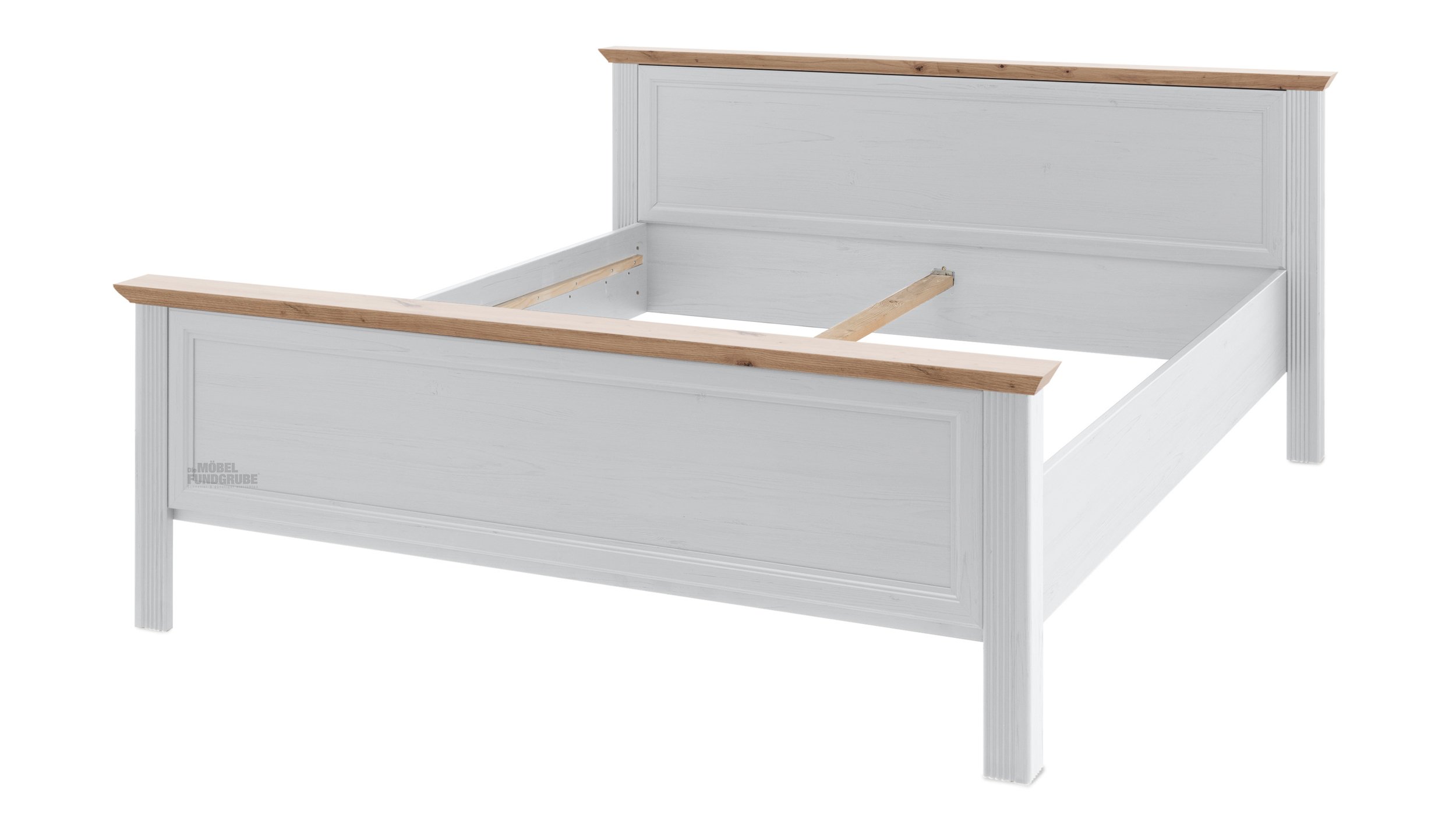 Jugendbett 180 x 200 cm Pinie weiß - Artisan Eiche - JASMIN