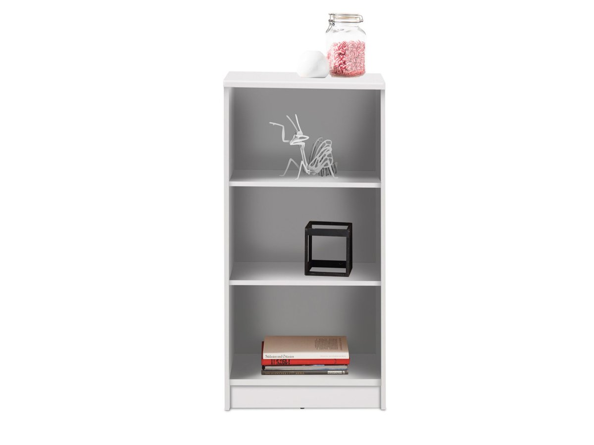 Bücherregal Standregal weiß 54 x 111 cm - 2 Einlegeböden - OPTIMUS Bücherregal Standregal weiß 54 x 111 cm - 2 Einlegeböden - OPTIMUS