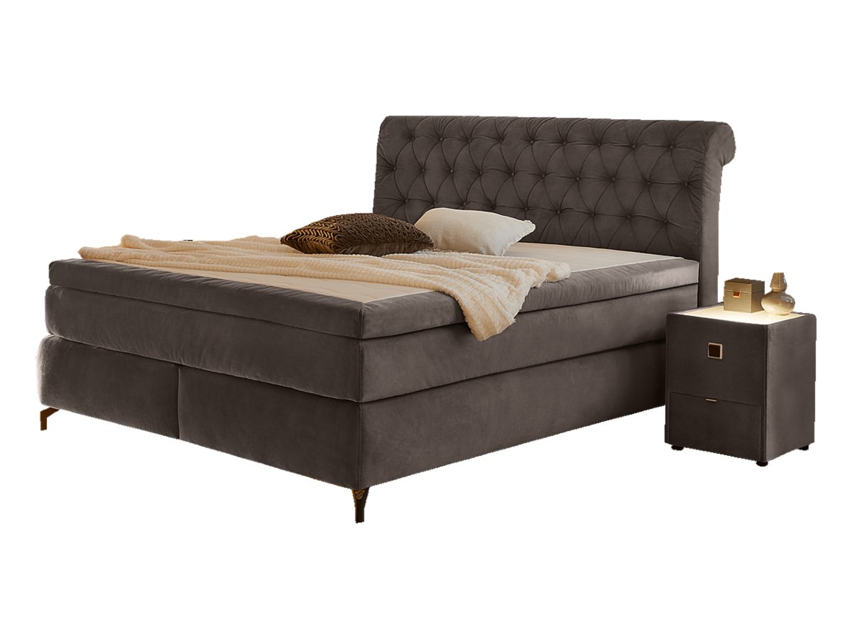 Boxspringbett 180 x 200 cm grau H3/H4 - SCARLETT-MIX Boxspringbett 180 x 200 cm grau H3/H4 - SCARLETT-MIX