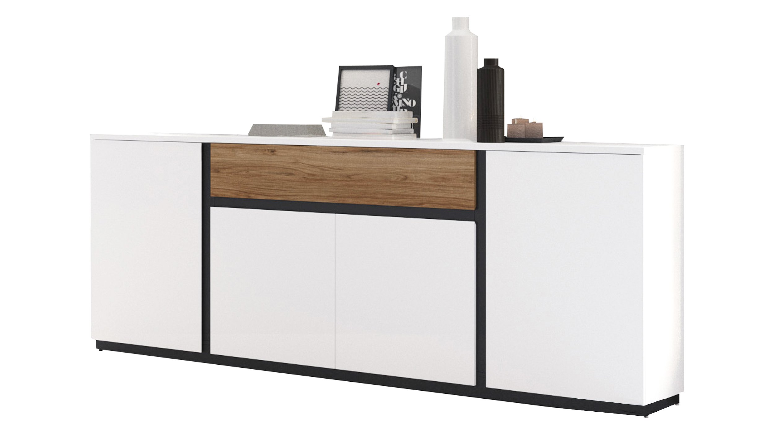 Sideboard alpinweiß - Catania Eiche 209 cm - NOVENA Sideboard alpinweiß - Catania Eiche 209 cm - NOVENA