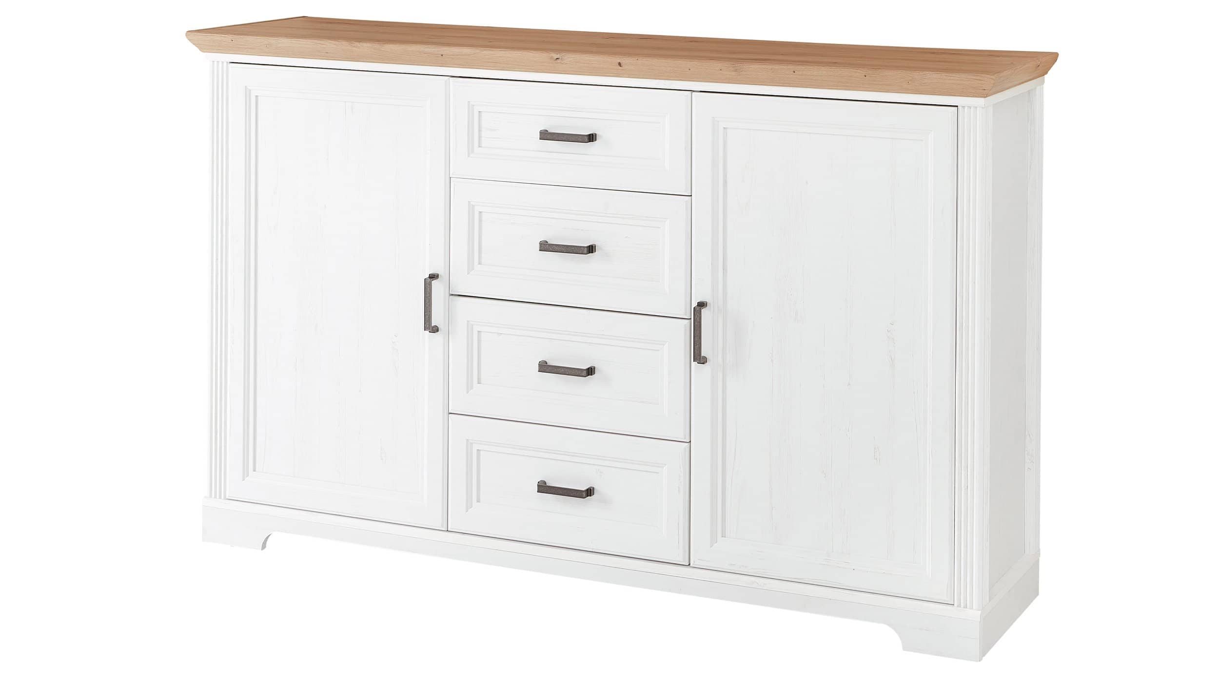 Kommode Pinie weiß - Artisan Eiche - 165 cm - 2-türig - JASMIN Kommode Pinie weiß - Artisan Eiche - 165 cm - 2-türig - JASMIN
