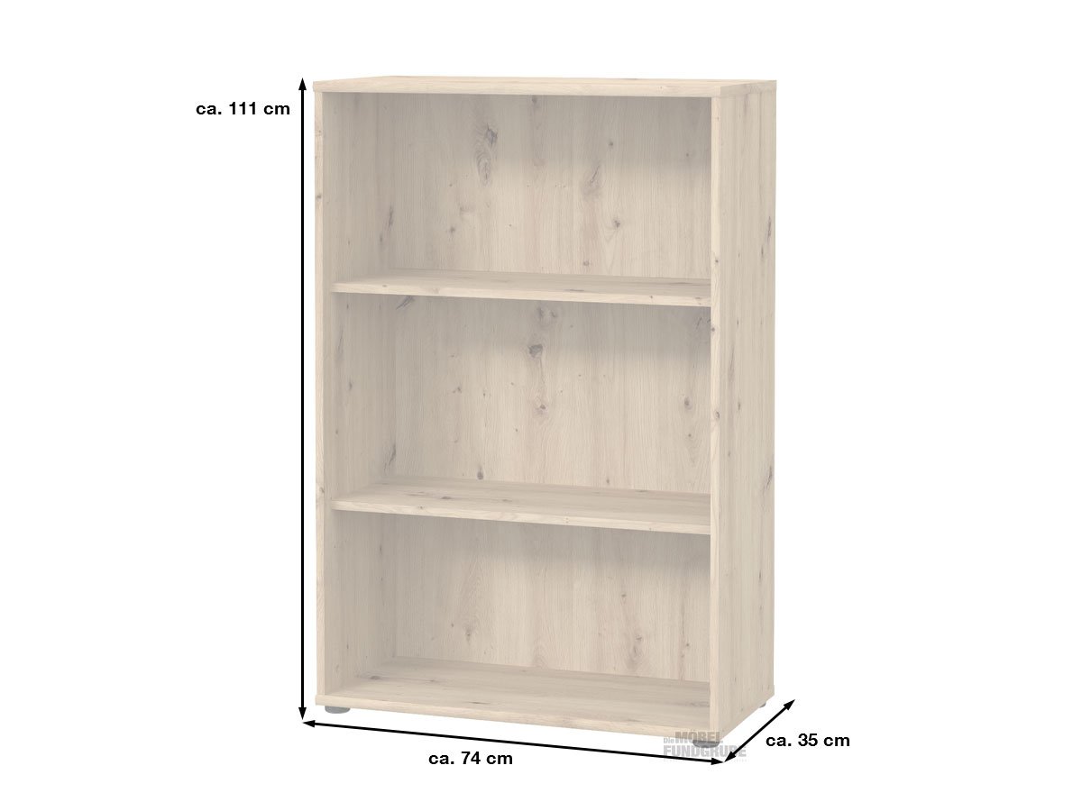 Bücherregal Standregal Artisan Eiche 74 x 35 cm - TEMPRA