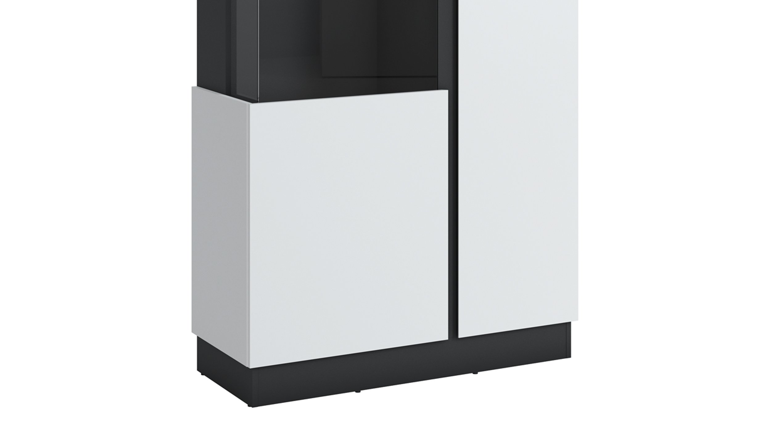 Vitrine alpinweiß - anthrazit 201 cm - CAMPANIA