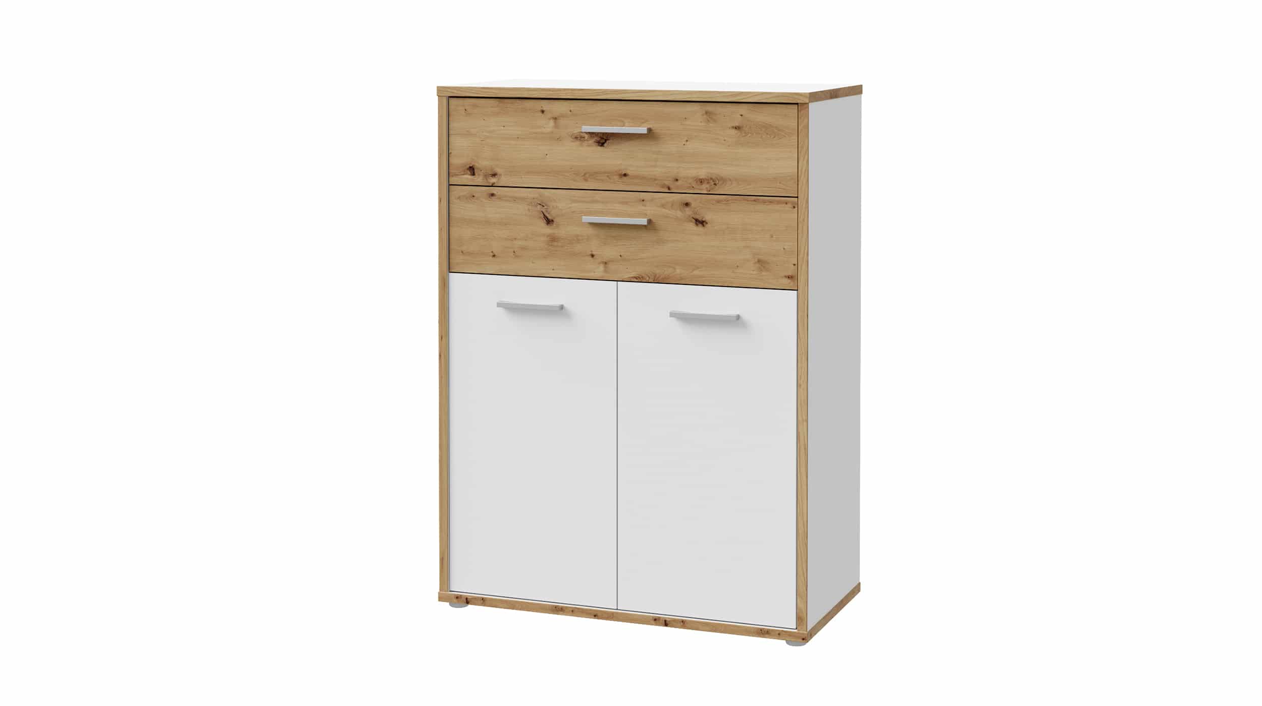 Kommode weiß - Artisan Eiche 85 x 115 cm - KEFLAVIK Kommode Artisan Eiche - weiß 85 x 115 cm - KEFLAVIK