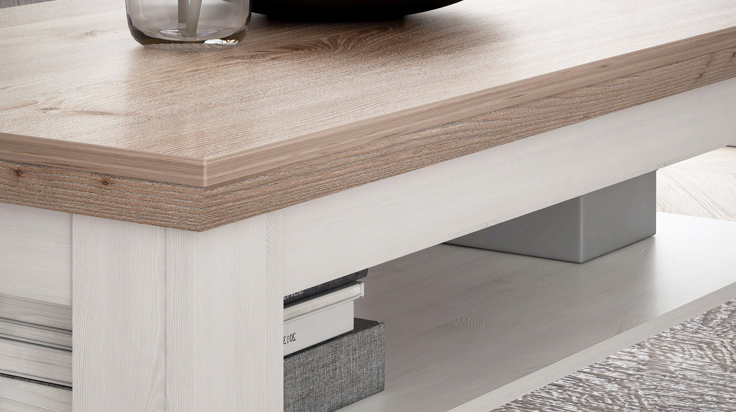 Couchtisch 120 cm Schneeeiche - Nelson Eiche - ILOPPA