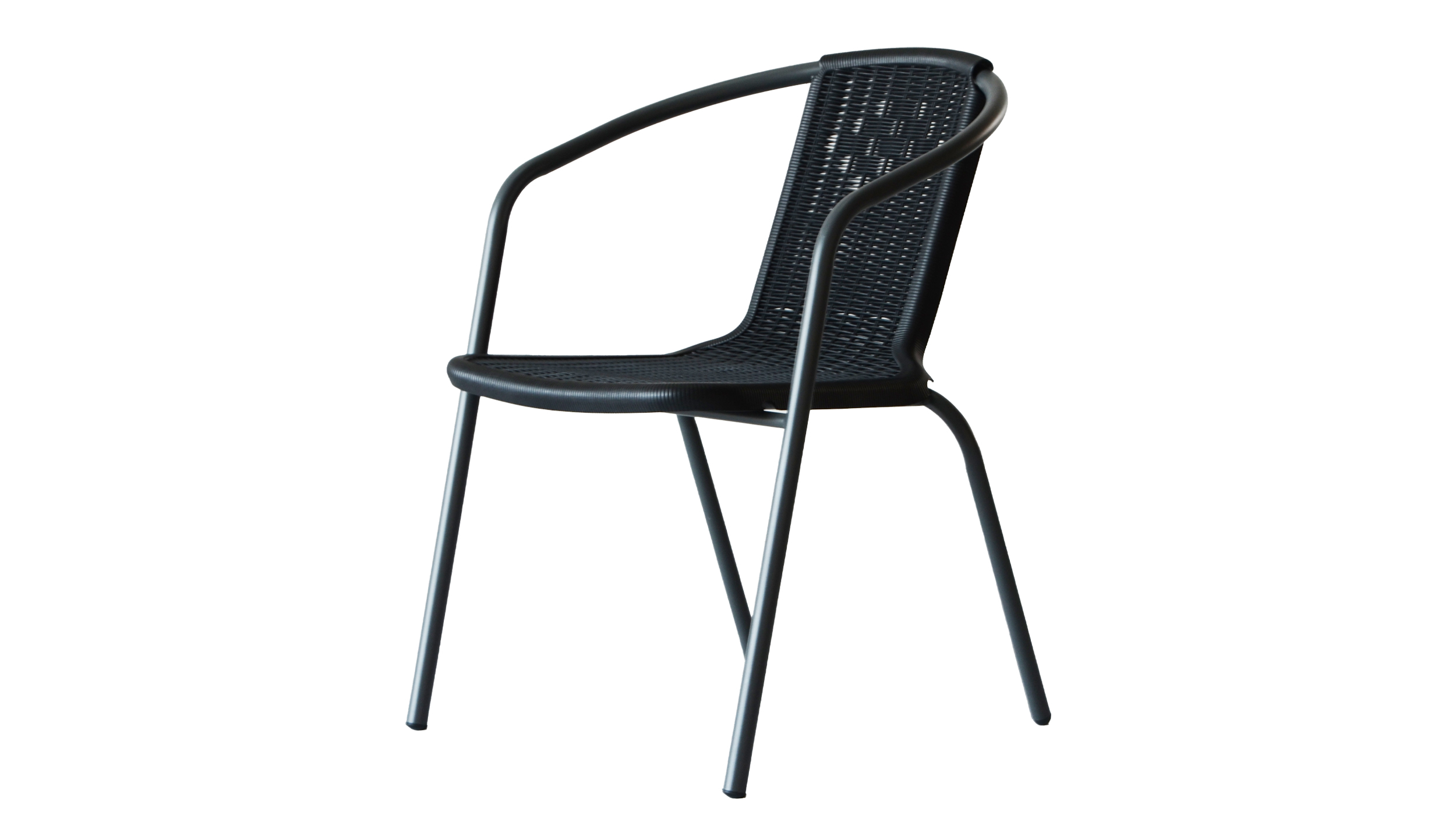 Rattan Gartenstuhl anthrazit 54 x 59 cm - stapelbar - TANO Gartenstuhl Rattan Optik anthrazit 54 x 59 cm - TANO