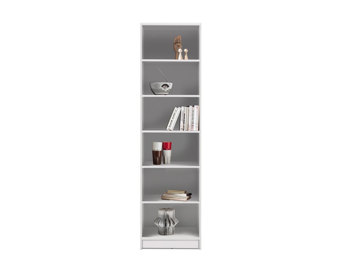Bücherregal Standregal weiß 54 x 198 cm - 5 Einlegeböden - OPTIMUS Bücherregal Standregal weiß 54 x 198 cm - 5 Einlegeböden - OPTIMUS