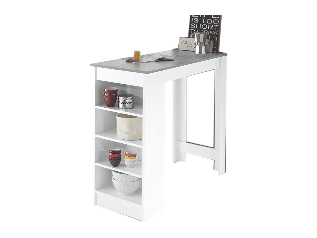 Bartisch Beton - weiß 115 x 50 cm rechteckig - MOJITO Bartisch Beton - weiß 115 x 50 cm rechteckig - MOJITO