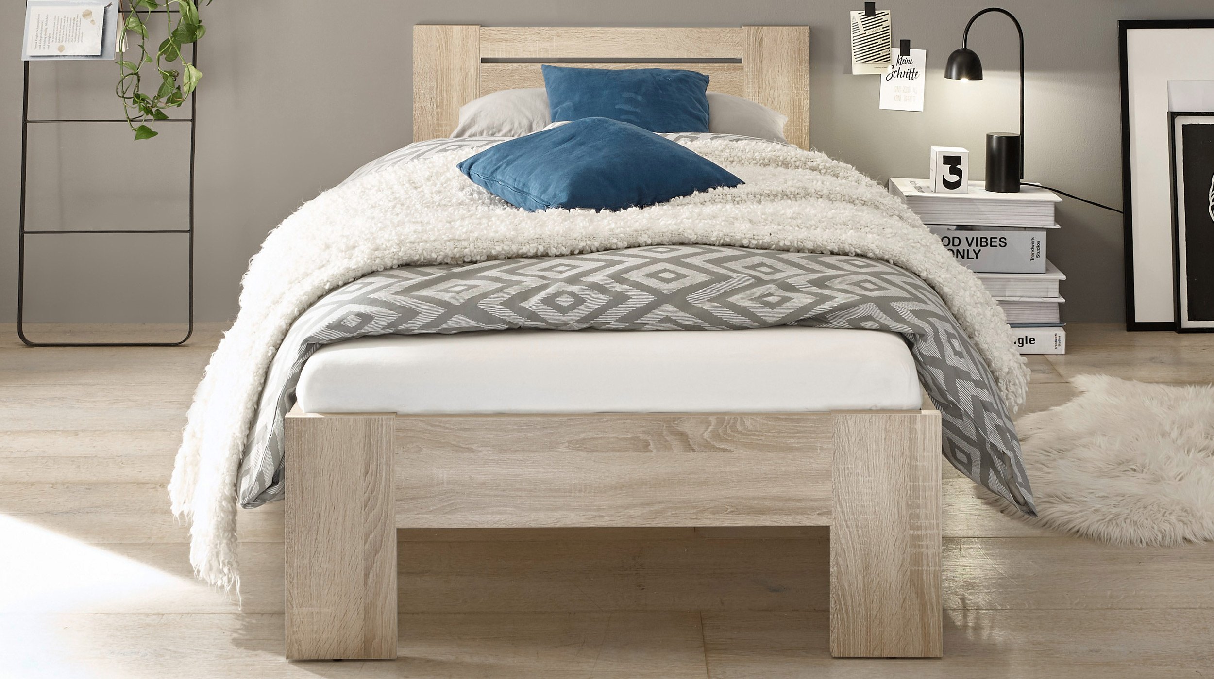 Futonbett 90 x 200 cm Sonoma Eiche - CANNES