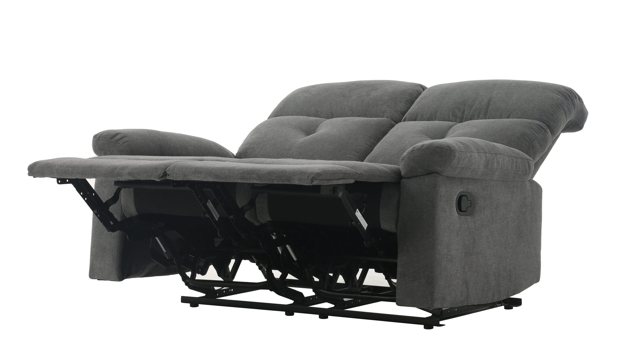 Einzelsofa Microfaser grau 136 cm - Relaxfunktion - RIVERA 
