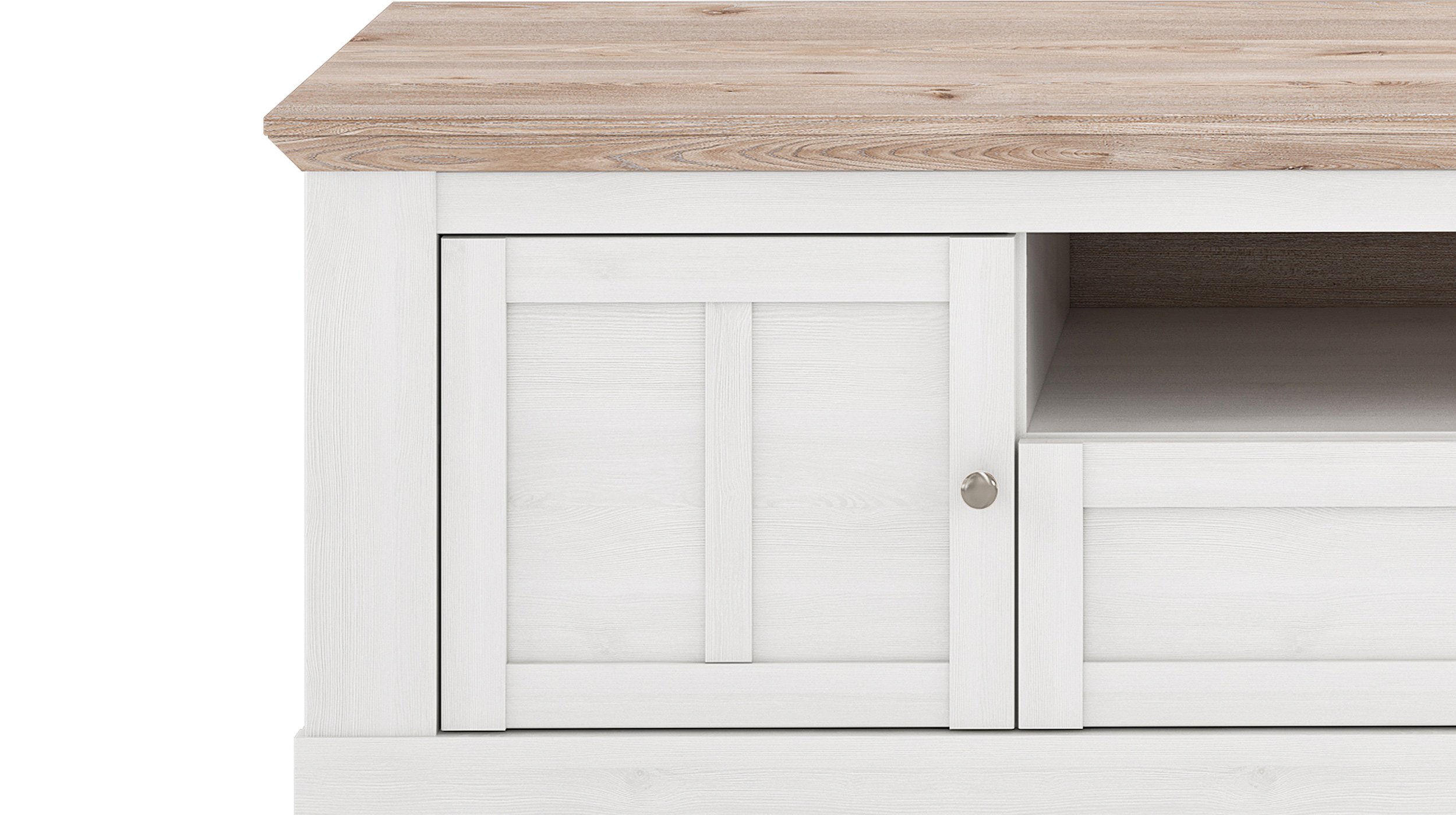 TV - Lowboard Schneeeiche 205 cm - Landhausstil - ILOPPA
