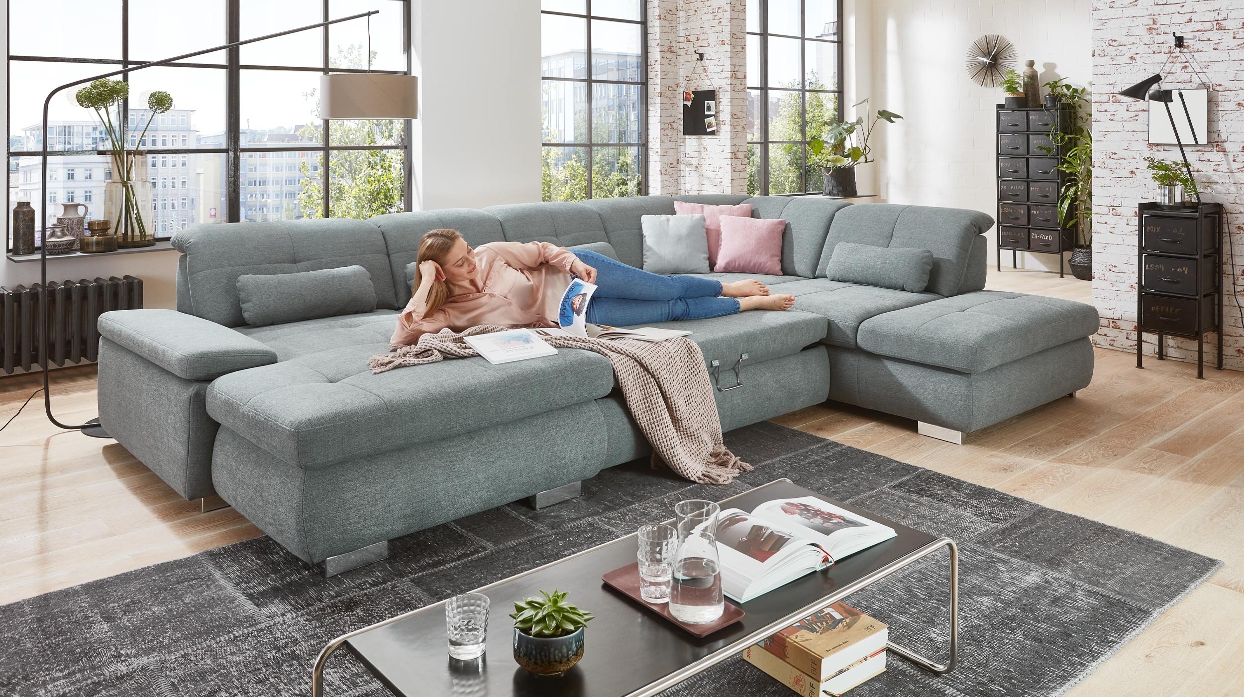 Couchliebe® Wohnlandschaft planbar - calido steel - Premium Version - APOLLO