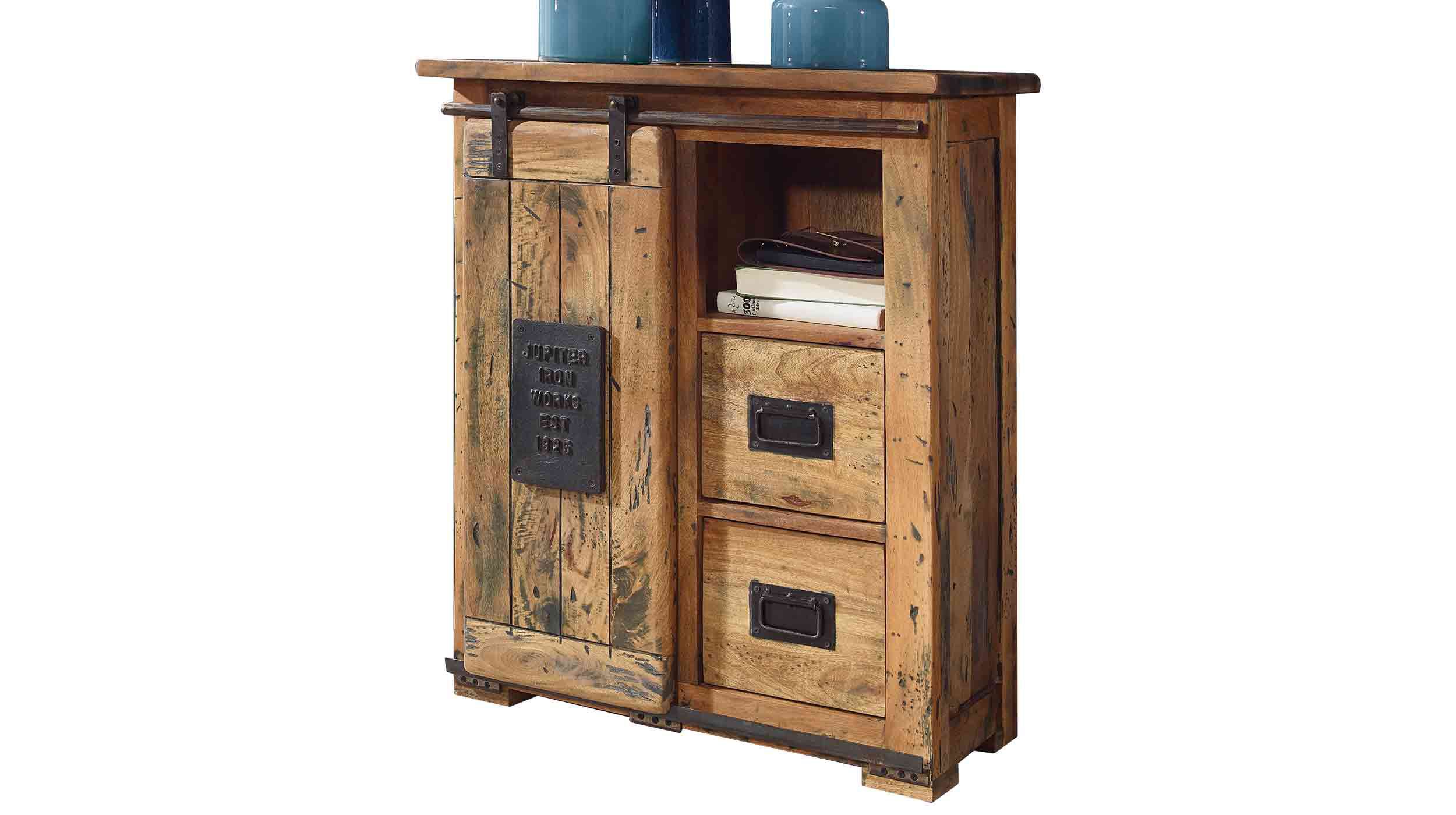 Sideboard mit 1 Rolltür Mango massiv 75 cm - EMANUEL Sideboard mit 1 Rolltür Mango massiv 75 cm - EMANUEL