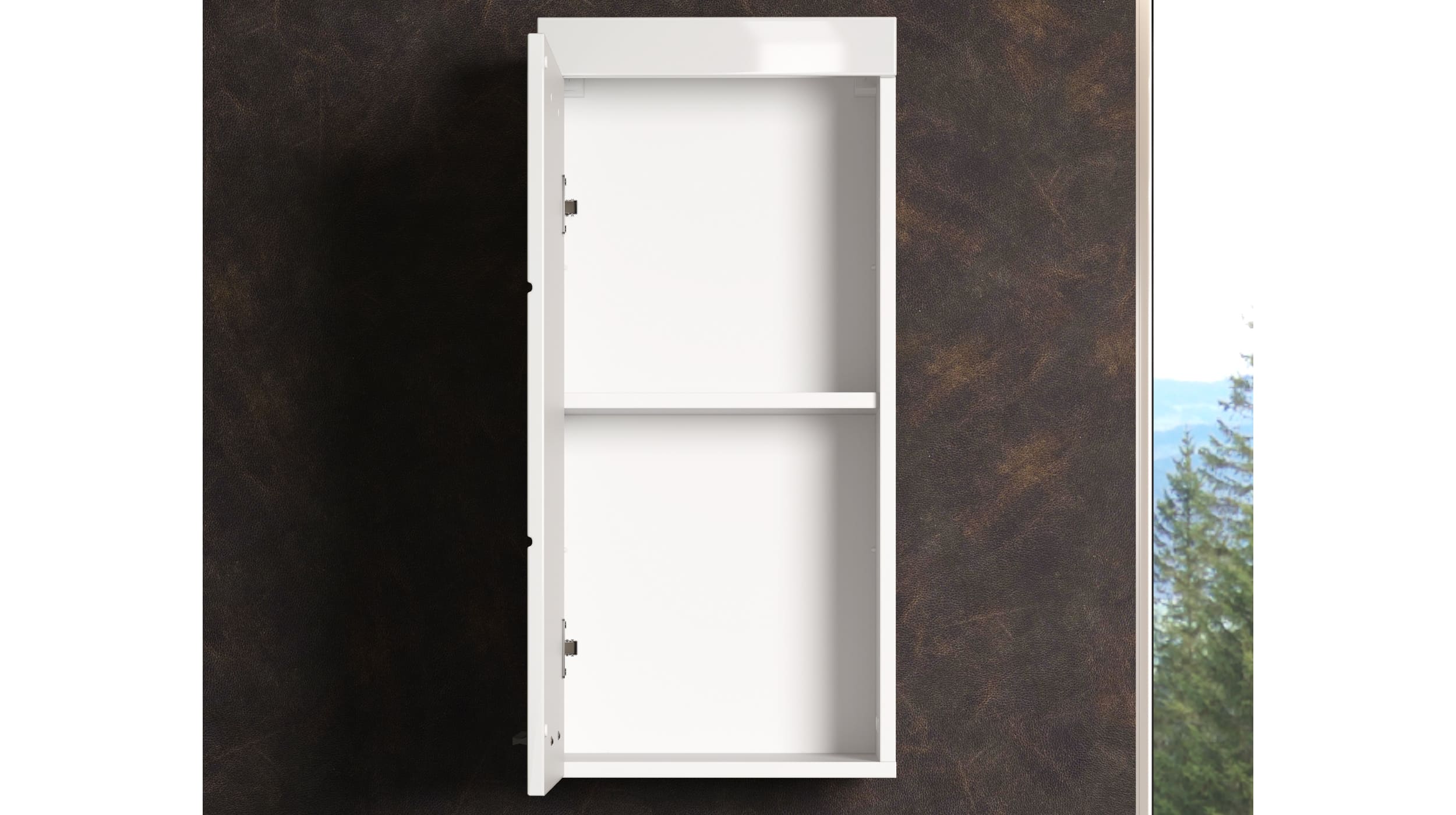 Bad Hängeschrank weiß hochglanz 1-türig Breite 37 cm - AMANDA