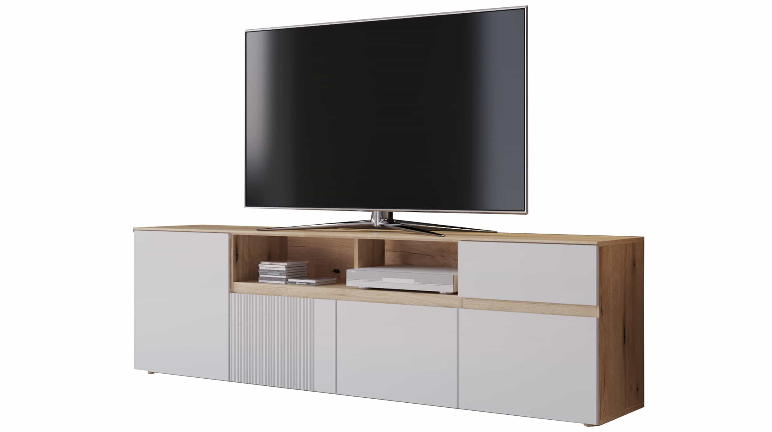 TV-Lowboard grau - Coast Evoke Eiche 200 cm - MANILLA TV-Lowboard Coast Evoke Eiche - grau 200 cm - MANILLA