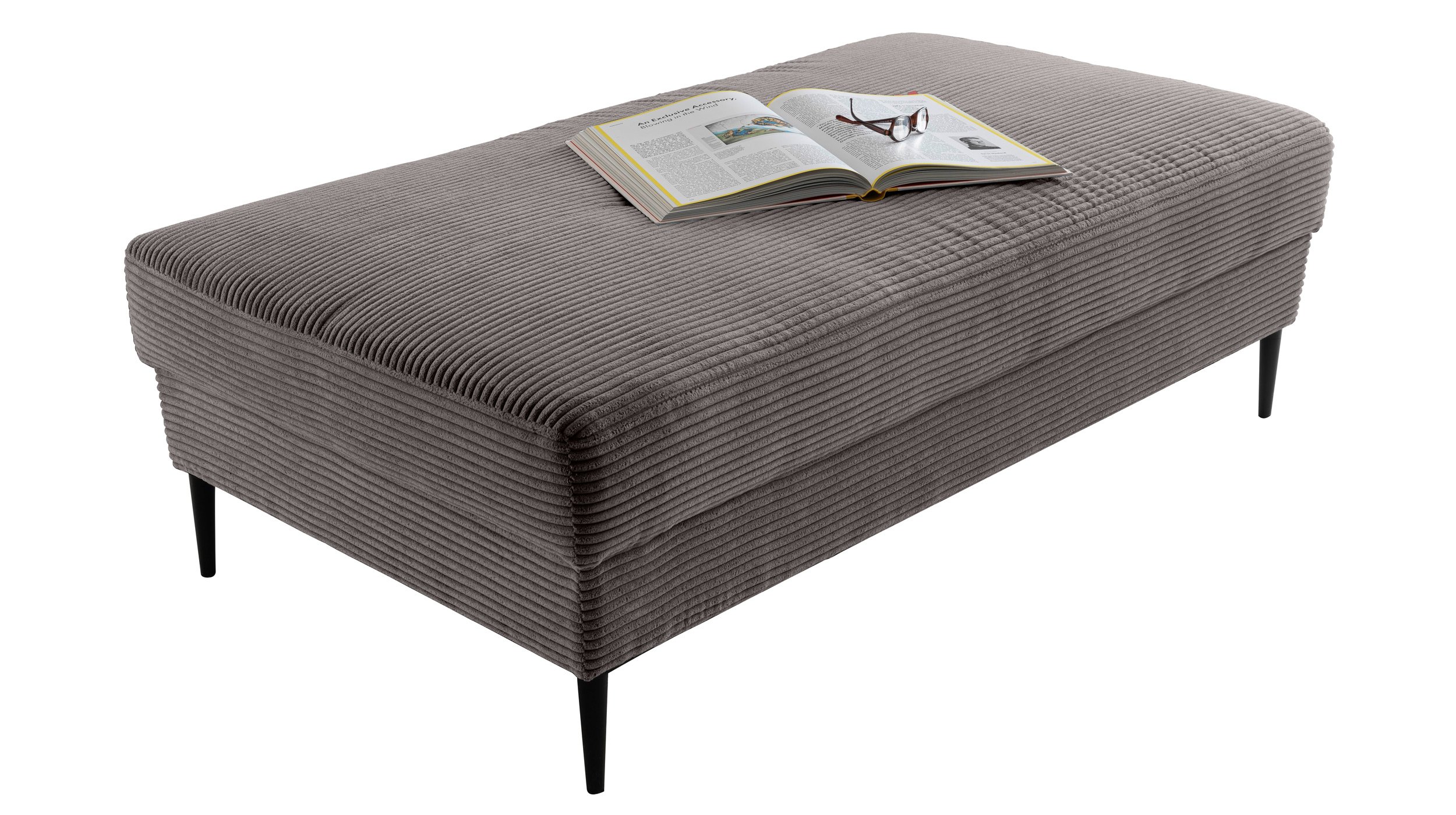 Hocker Sitzhocker 140 x 75 cm Cord dunkelgrau - SUMMER Hocker Sitzhocker 140 x 75 cm Cord dunkelgrau - SUMMER