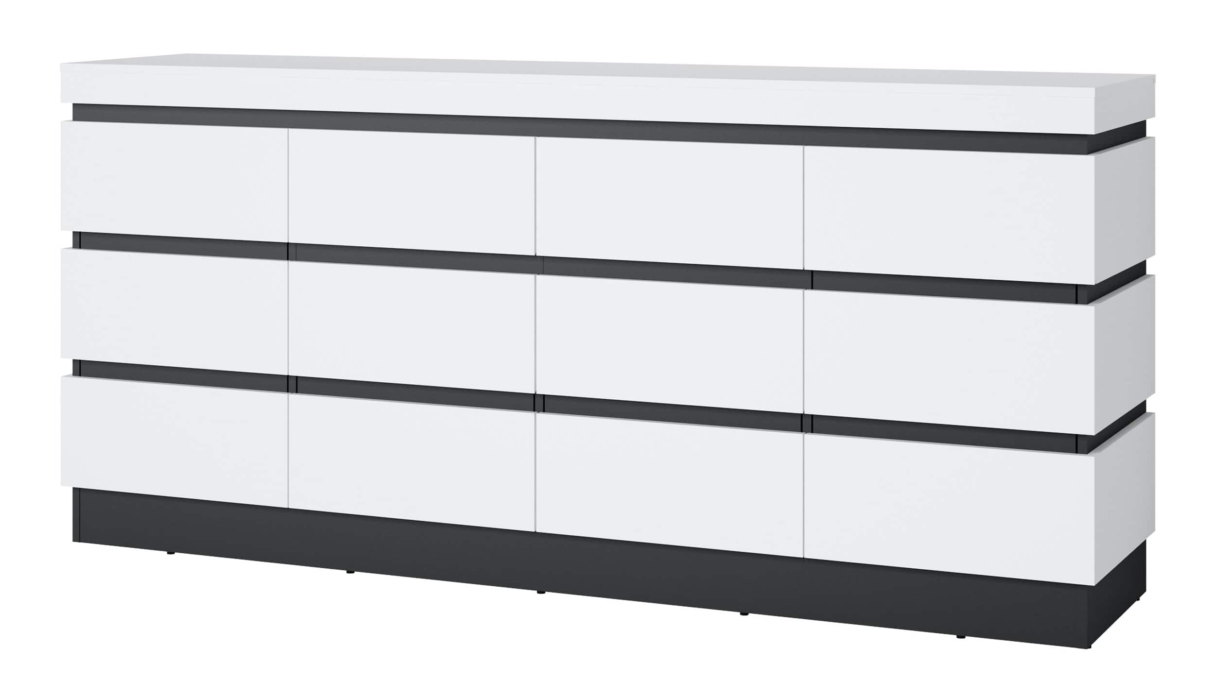 Sideboard alpinweiß - anthrazit 201 cm - CAMPANIA Sideboard alpinweiß anthrazit 201 cm - CAMPANIA