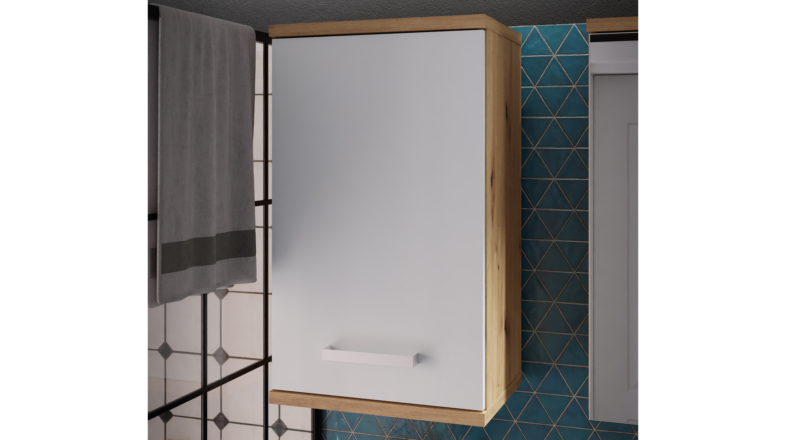 Bad Hängeschrank lichtgrau - Artisan Eiche 40 cm - VERIS