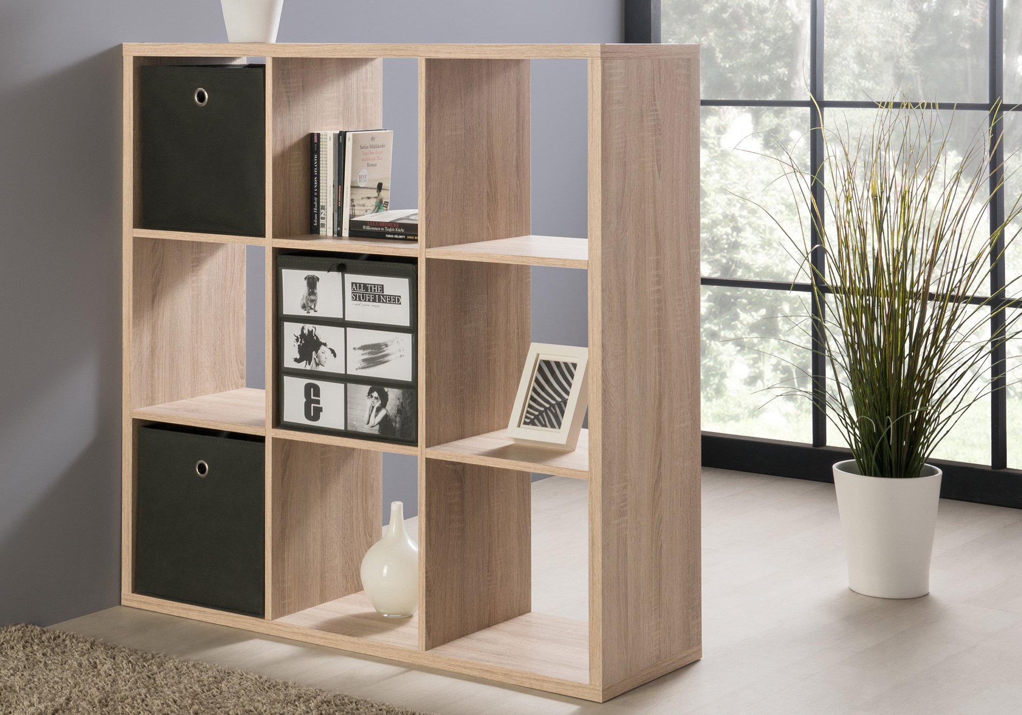 Standregal Sonoma Eiche 107 x 107 cm - 9 Fächer - MAX