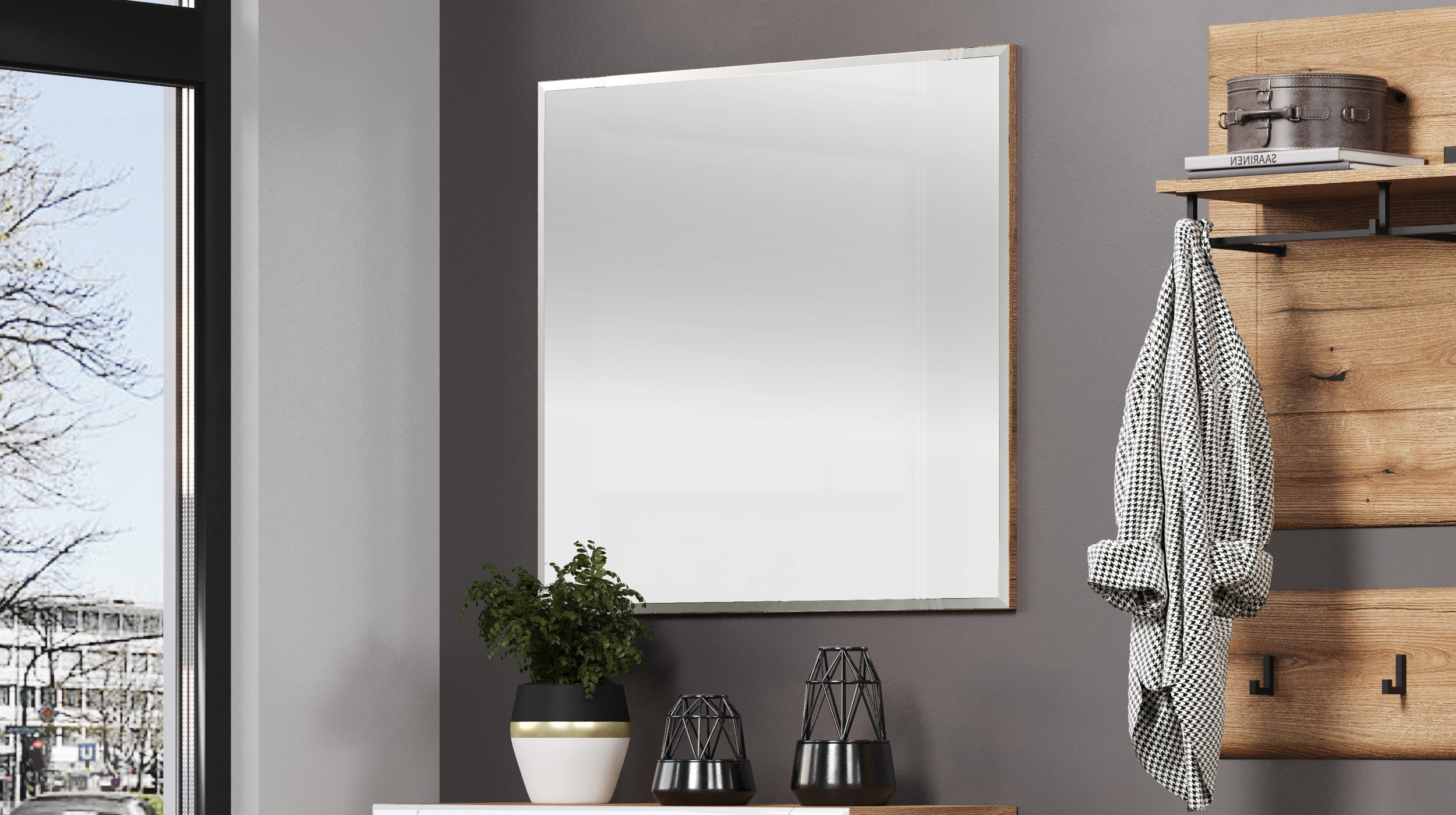 Wandspiegel Evoke Eiche 91 x 80 cm - JARON