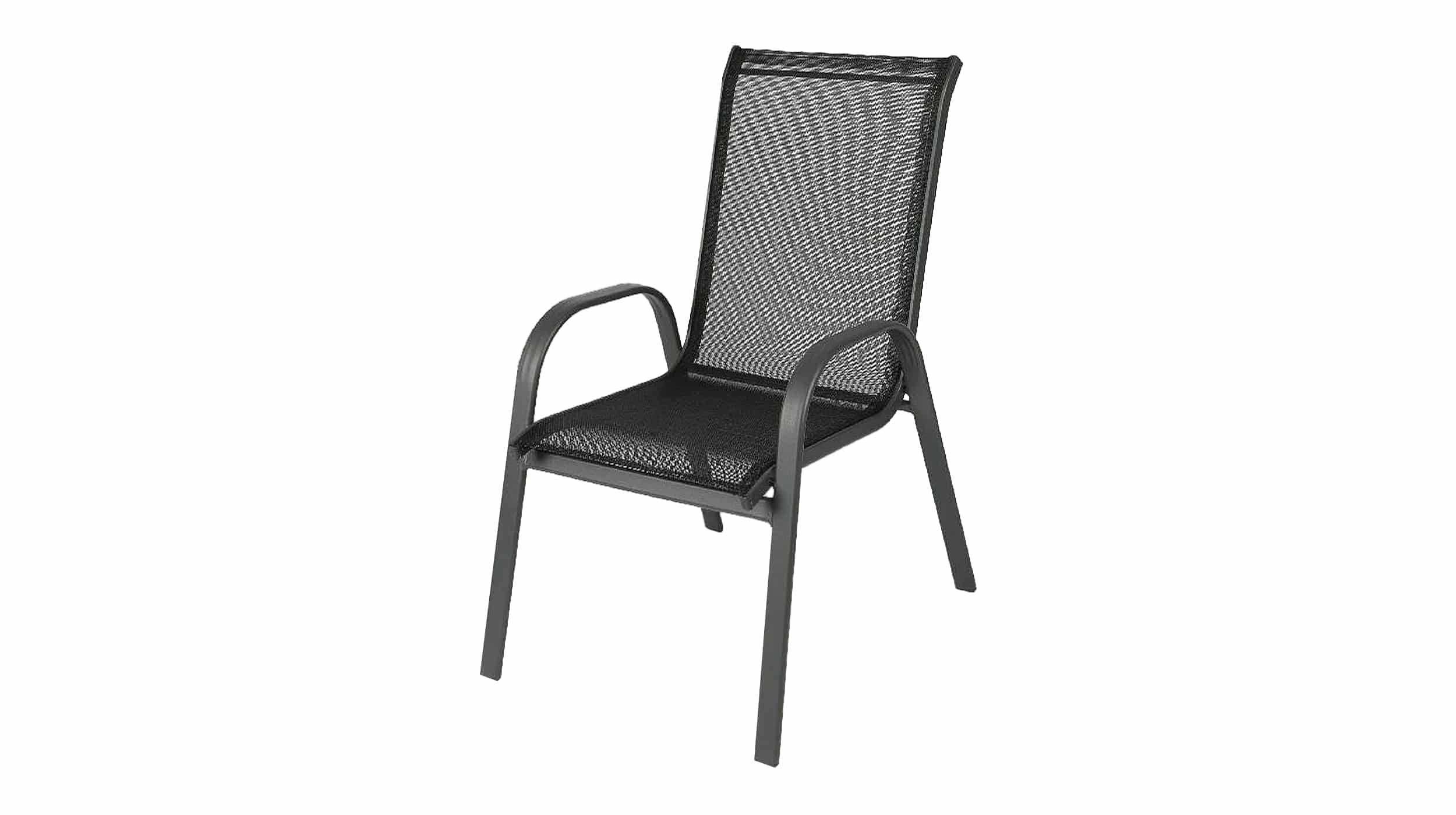 Gartenstuhl mit Armlehnen schwarz 73 x 54 cm - LOLA Gartenstuhl Stapelstuhl schwarz 73 x 54 cm - LOLA