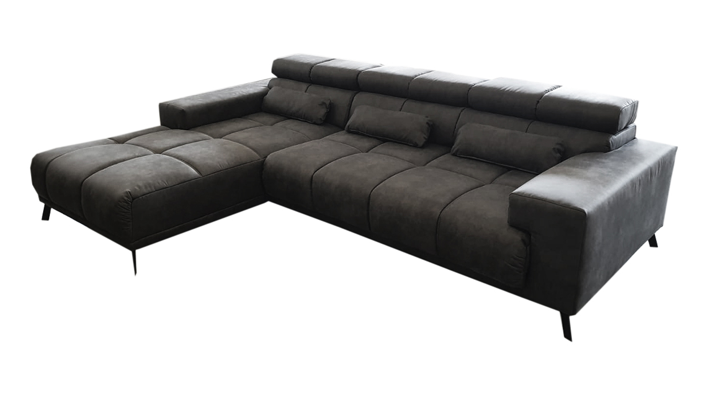 Ecksofa grau-braun 285 x 200 cm - Sitztiefenverstellung - SPEED Ecksofa grau-braun 285 x 200 cm - Sitztiefenverstellung - SPEED
