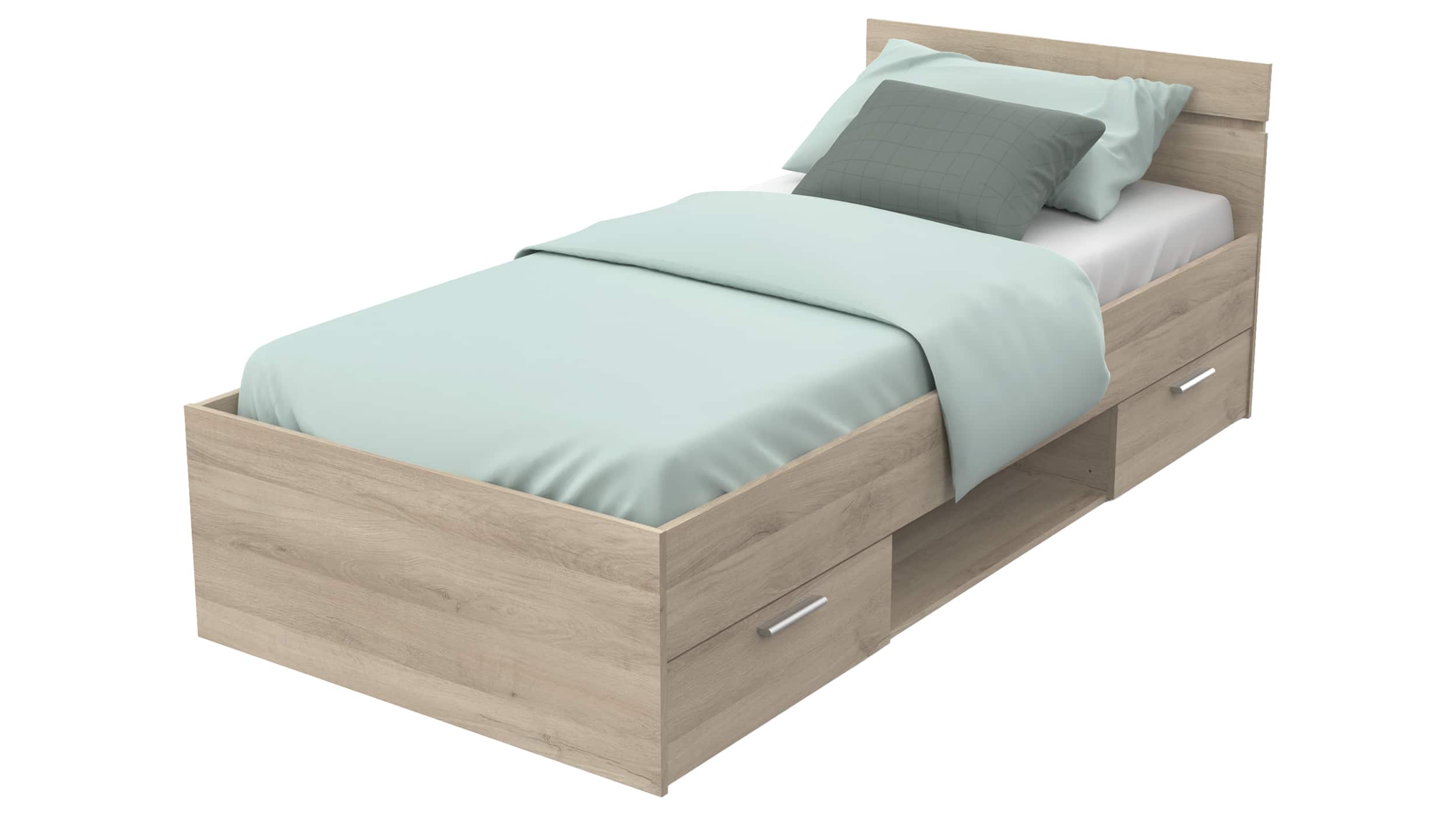 Jugendbett mit Schubladen Eiche 90 cm - MICHIGAN Jugendbett mit Schubladen Eiche 90 cm - MICHIGAN