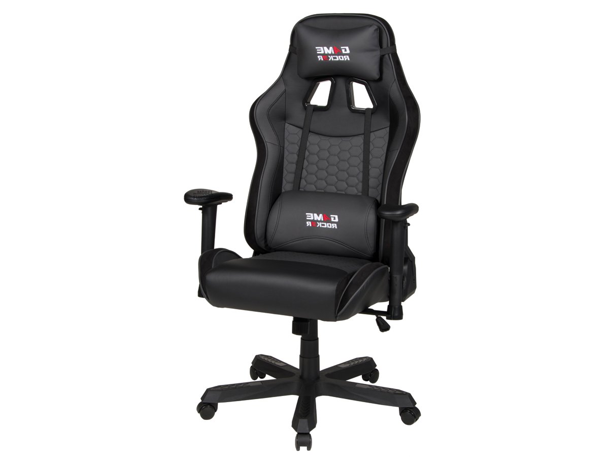 Gaming Stuhl Chefsessel schwarz höhenverstellbar - GAME ROCKER Gaming Stuhl Chefsessel schwarz höhenverstellbar - GAME ROCKER
