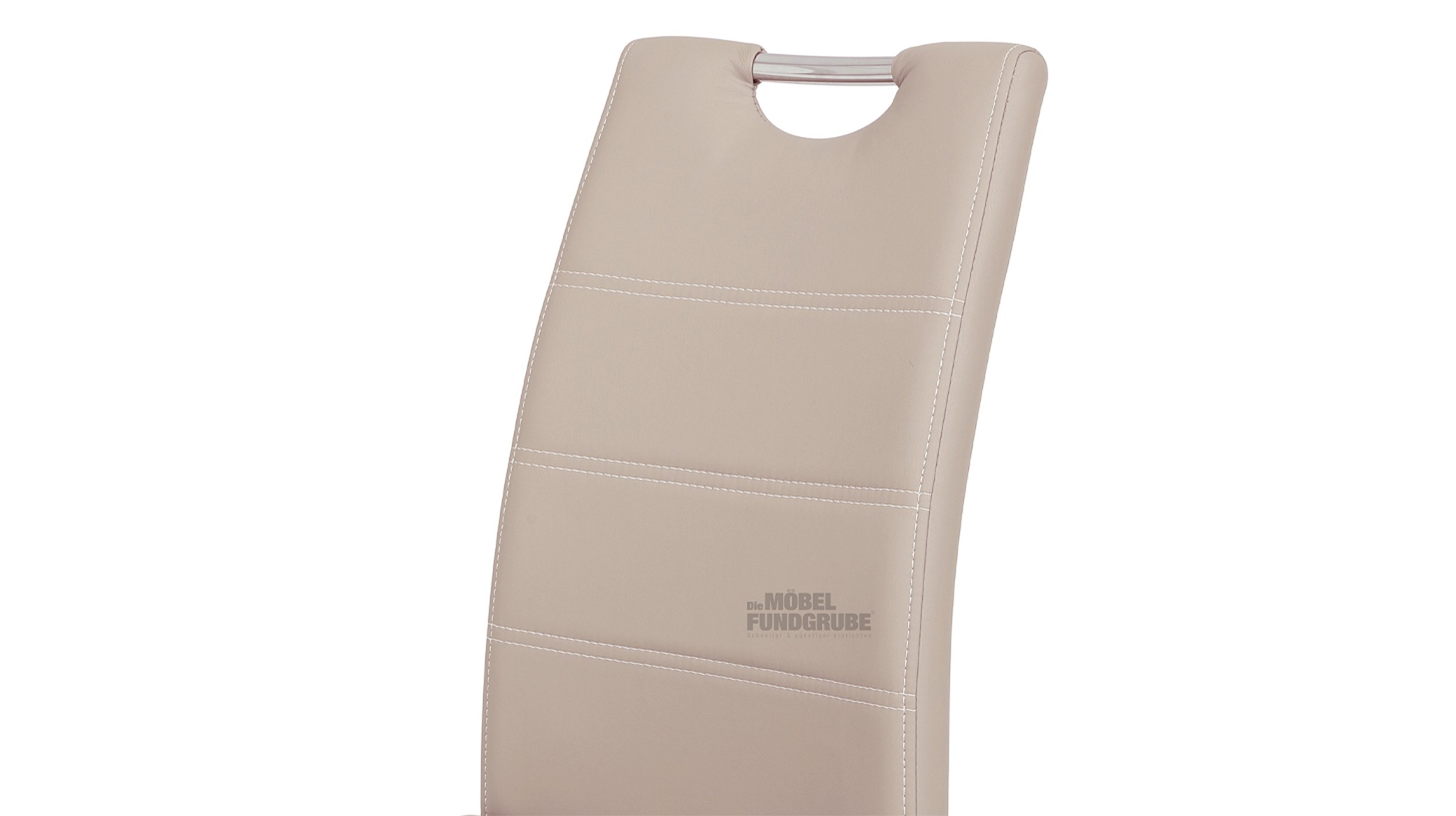 Polsterstuhl cappuccino Metallgestell - Lederlook - SUSI